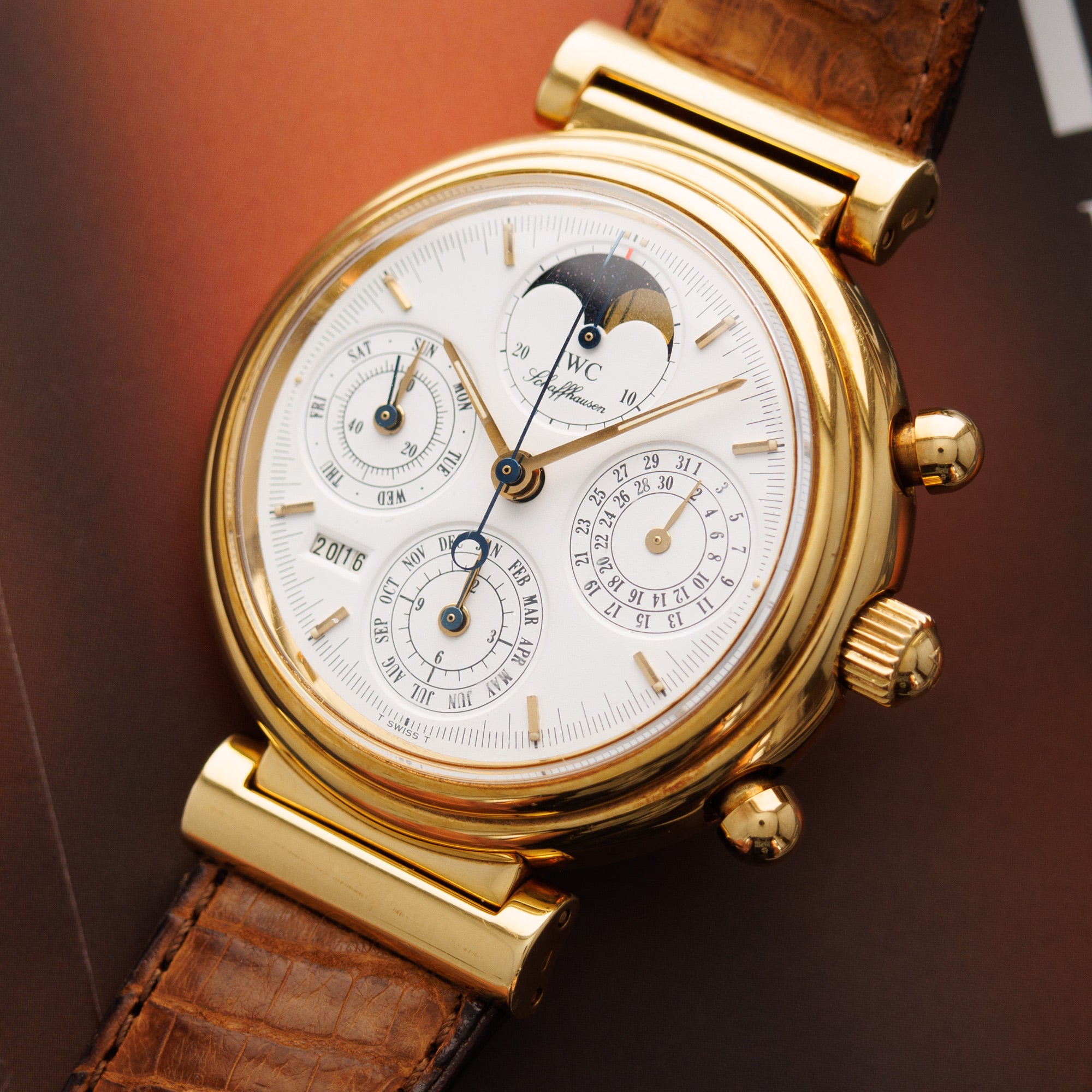 IWC Yellow Gold Da Vinci Perpetual Calendar Chronograph IW3750