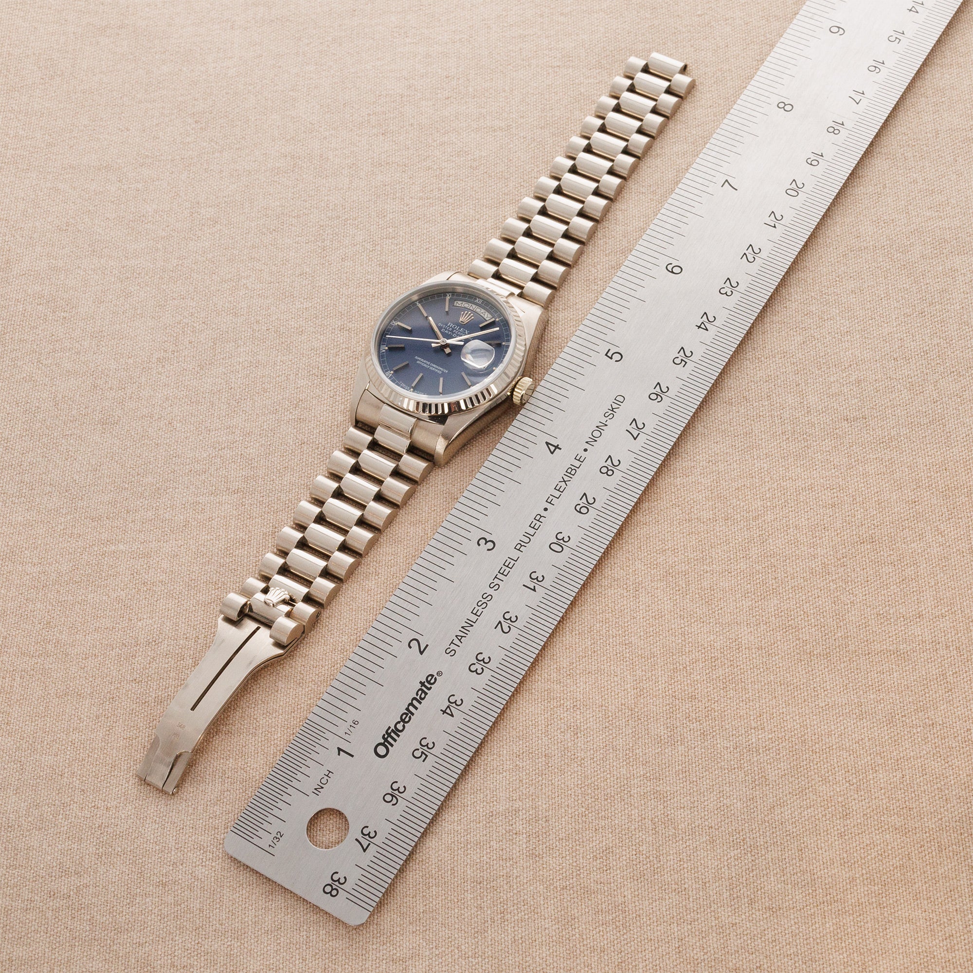 Rolex - Rolex White Gold Day Date Ref. 18039 with Blue Tritium Dial - The Keystone Watches