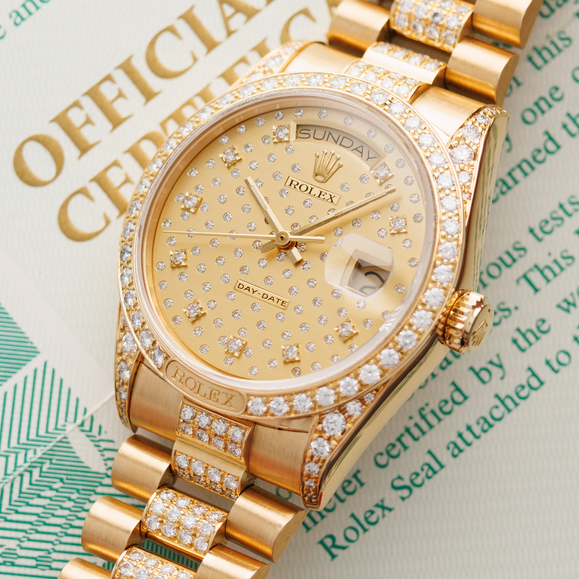 Rolex - Rolex Yellow Gold Day-Date Ref. 18138 with Factory Diamonds - The Keystone Watches