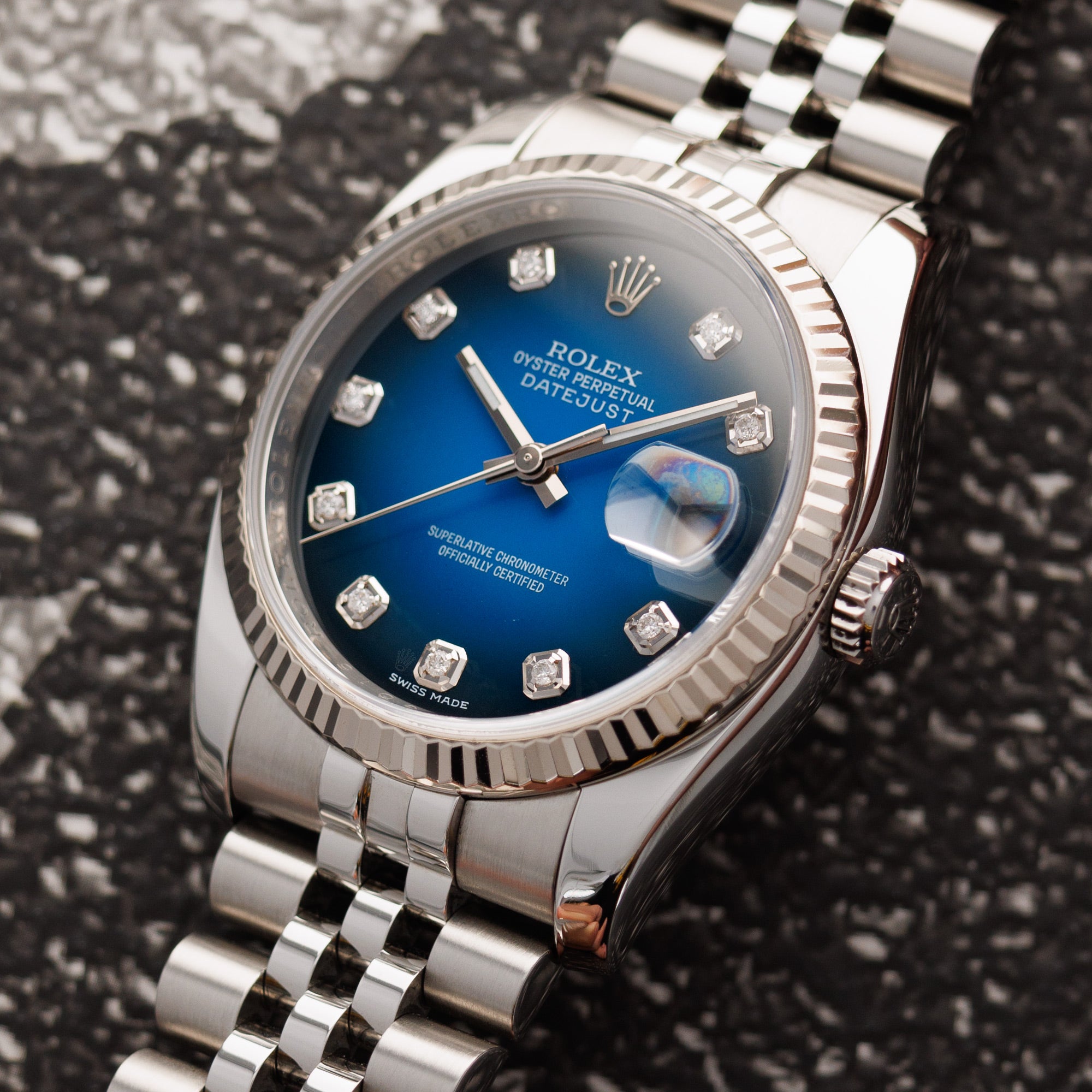 Rolex - Rolex Steel Datejust Ref. 116234 with Blue Vignette Dial - The Keystone Watches