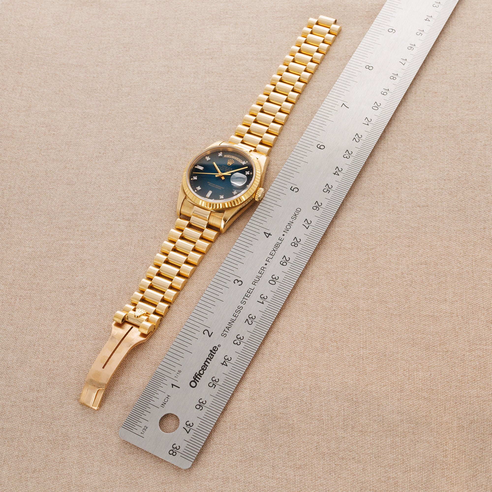 Rolex - Rolex Yellow Gold Day Date Ref. 18238 with Blue Vignette Dial - The Keystone Watches