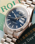 Rolex - Rolex White Gold Day Date Ref. 118239 with Blue Dial and Chinese Date - The Keystone Watches