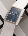 Patek Philippe - Patek Philippe White Gold Bracelet Watch Ref. 3571 with Rare Textured Blue Dial - The Keystone Watches