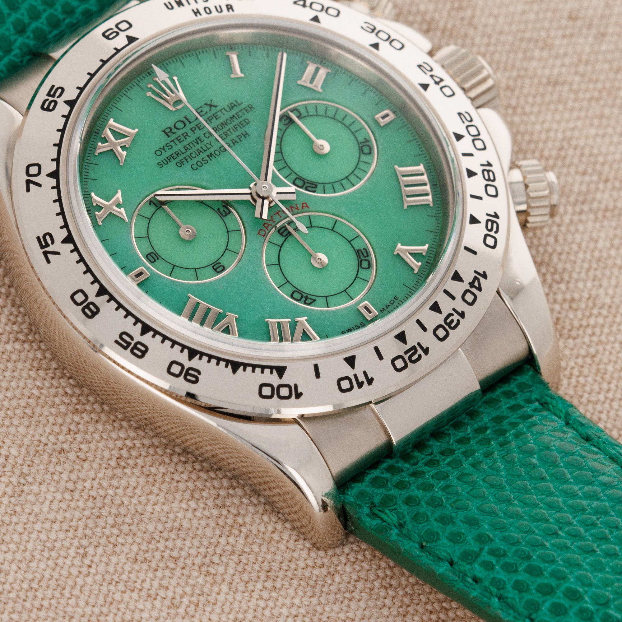 Rolex - Rolex White Gold Daytona Green Beach Watch Ref. 116519 - The Keystone Watches