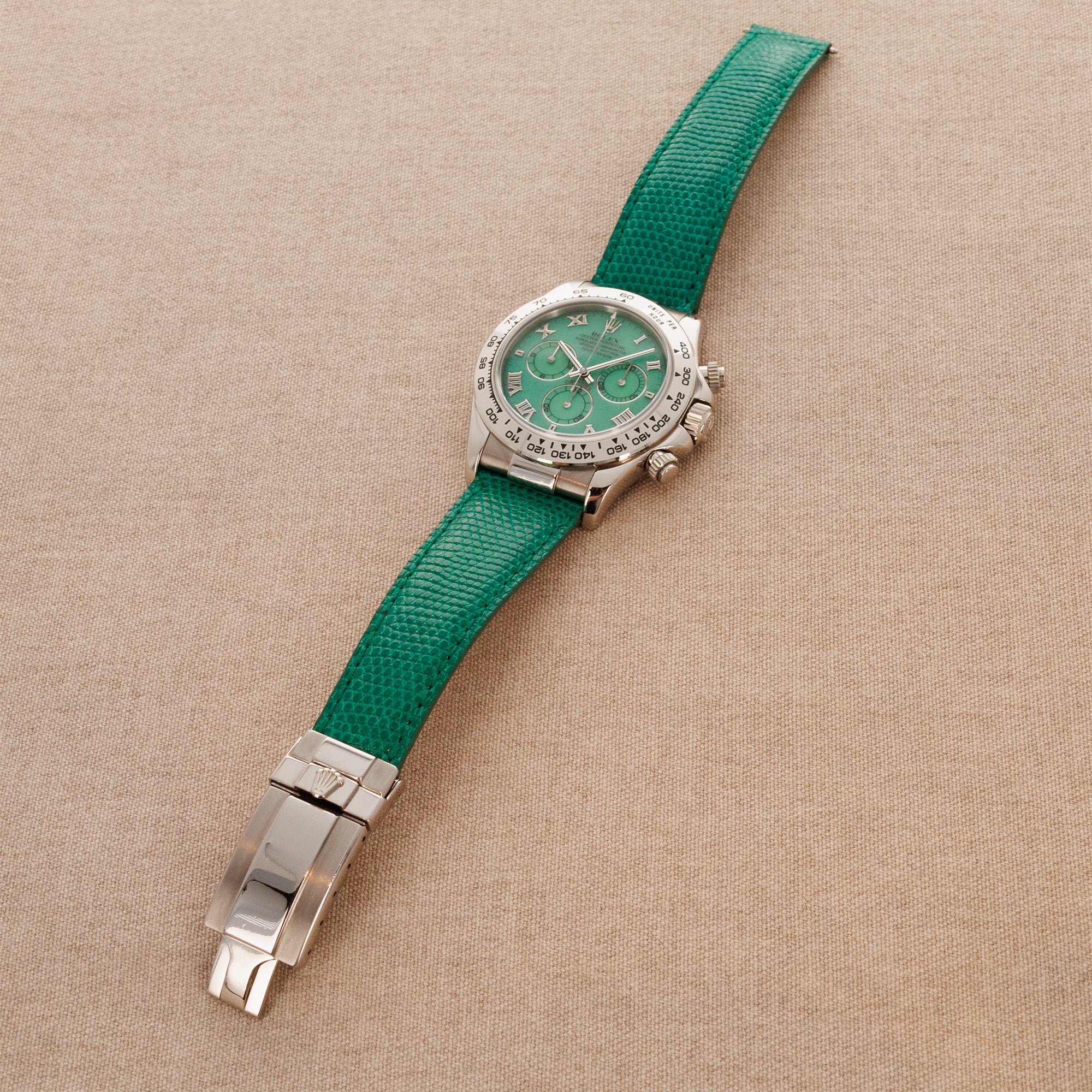 Rolex - Rolex White Gold Daytona Green Beach Watch Ref. 116519 - The Keystone Watches