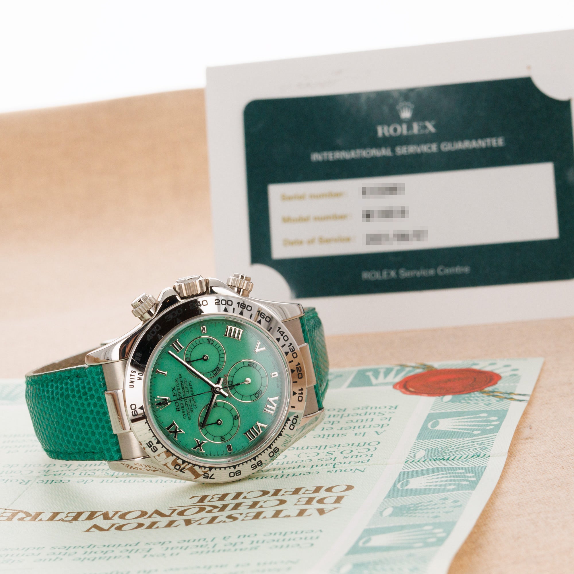 Rolex - Rolex White Gold Daytona Green Beach Watch Ref. 116519 - The Keystone Watches