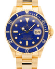 Rolex - Rolex Yellow Gold Submariner Watch Ref. 16618 with Lapis Lazuli Dial - The Keystone Watches