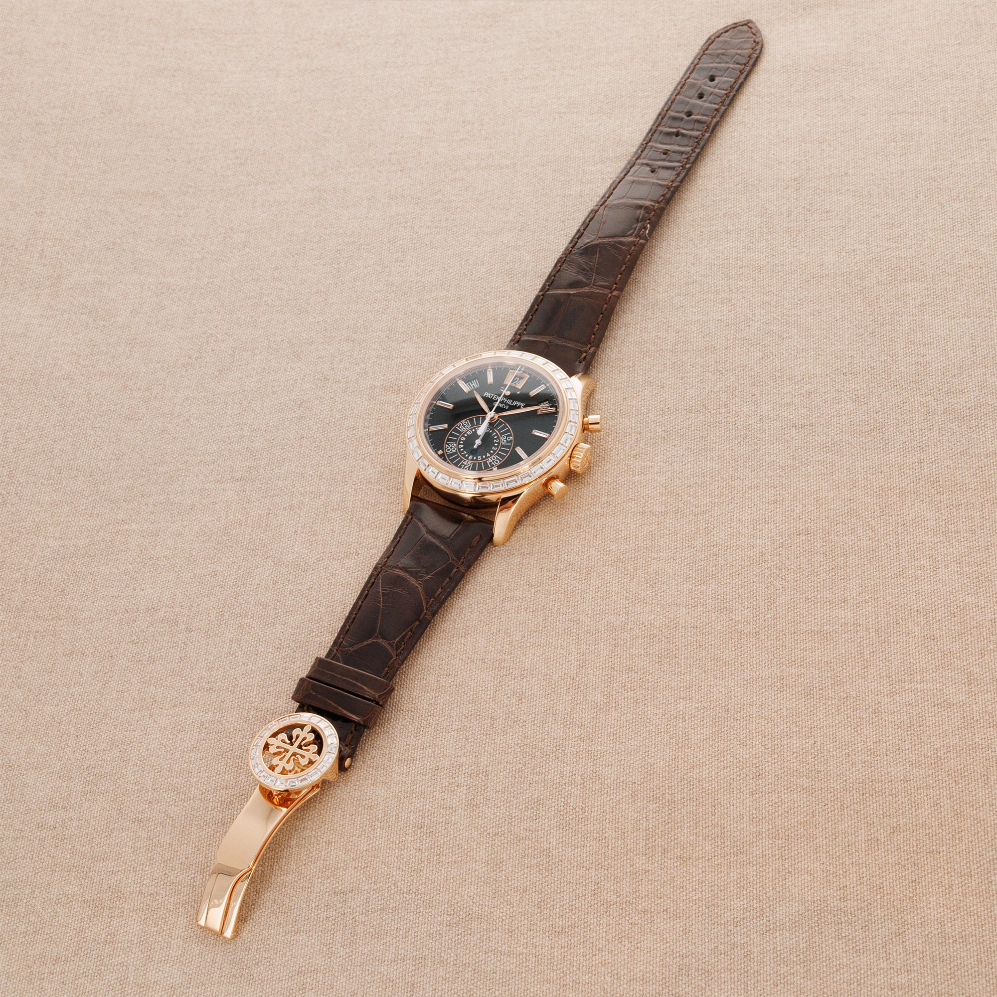 Patek Philippe - Patek Philippe Rose Gold Annual Calendar Chronograph Ref. 5961R with Factory Diamonds - The Keystone Watches