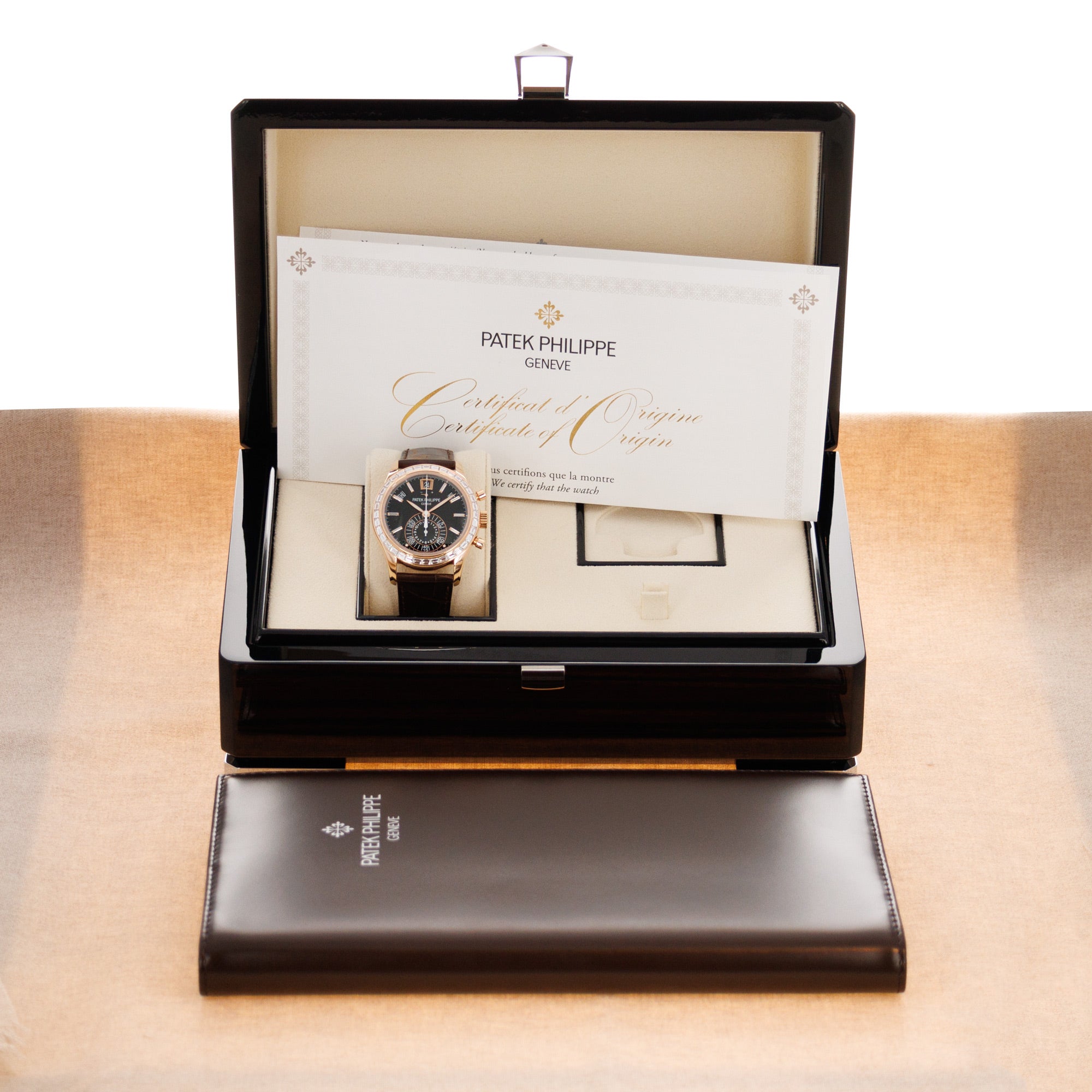 Patek Philippe - Patek Philippe Rose Gold Annual Calendar Chronograph Ref. 5961R with Factory Diamonds - The Keystone Watches