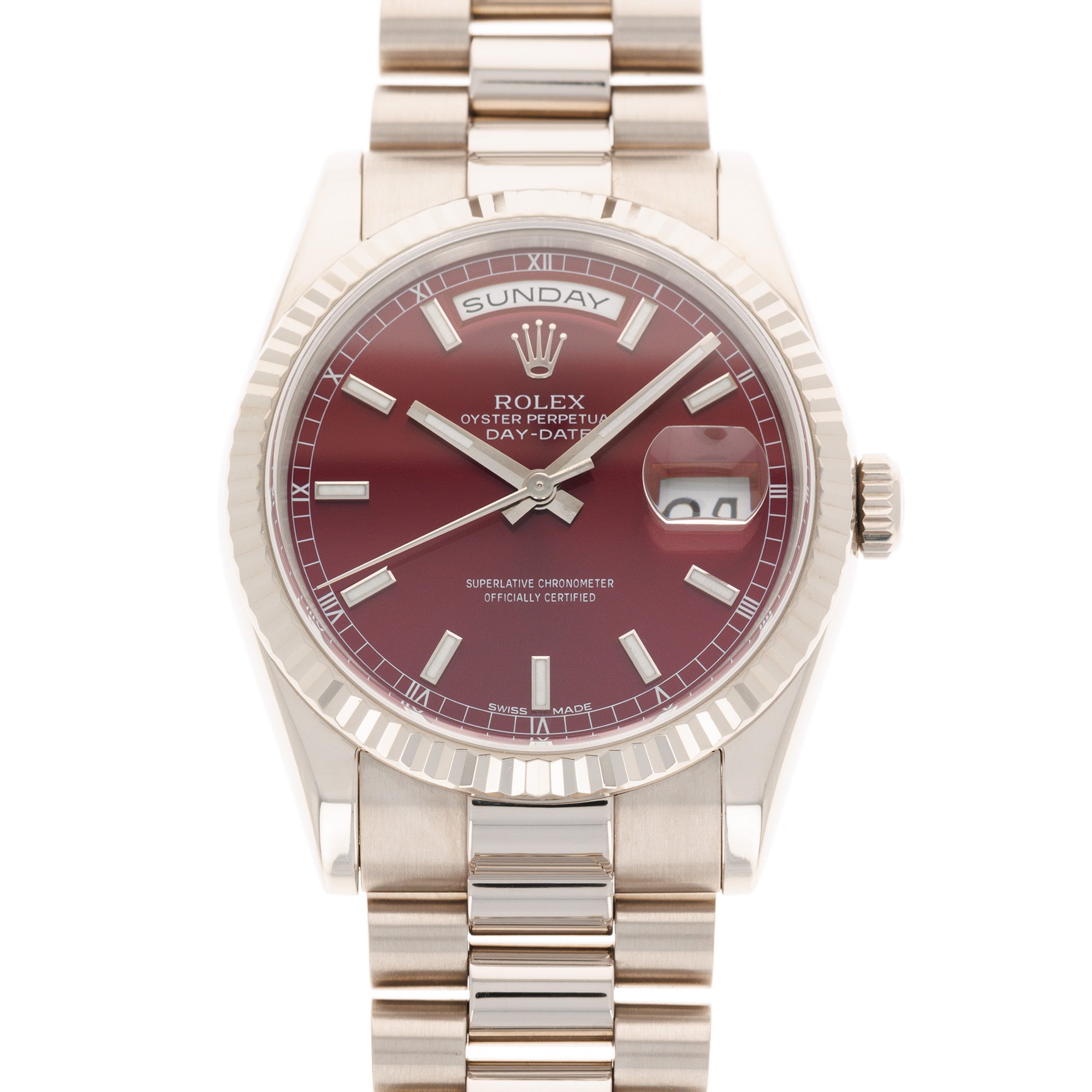 Rolex - Rolex White Gold Day Date Ref. 118239 with Cherry Dial - The Keystone Watches