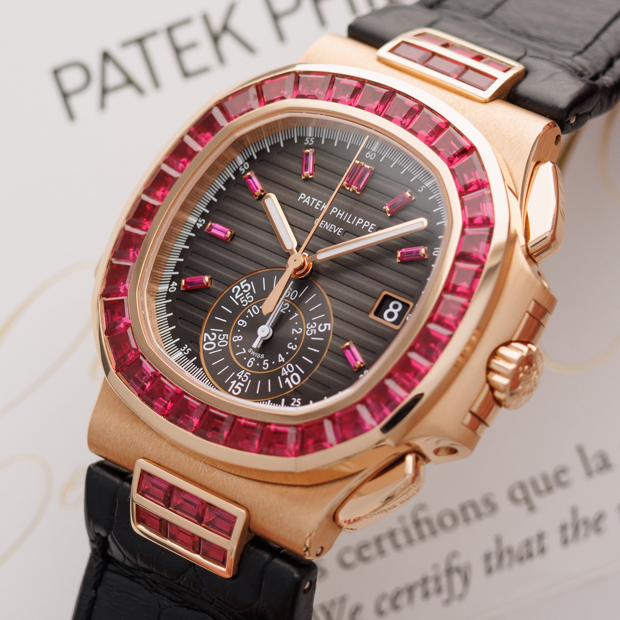 Patek Philippe - Patek Philippe Rose Gold Nautilus Ruby Watch Ref. 5980 - The Keystone Watches