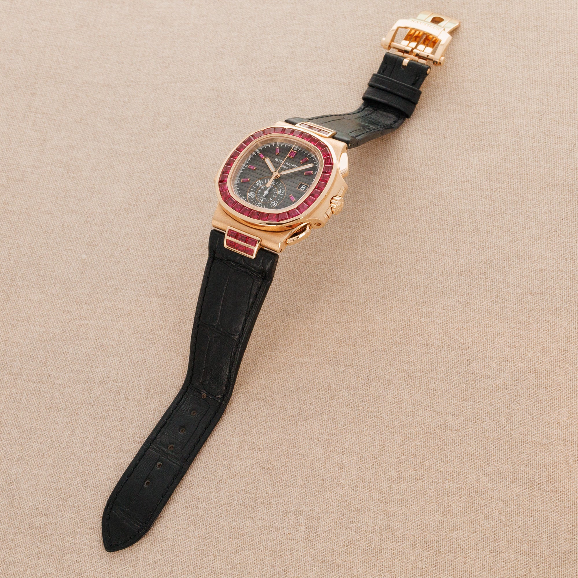 Patek Philippe - Patek Philippe Rose Gold Nautilus Ruby Watch Ref. 5980 - The Keystone Watches