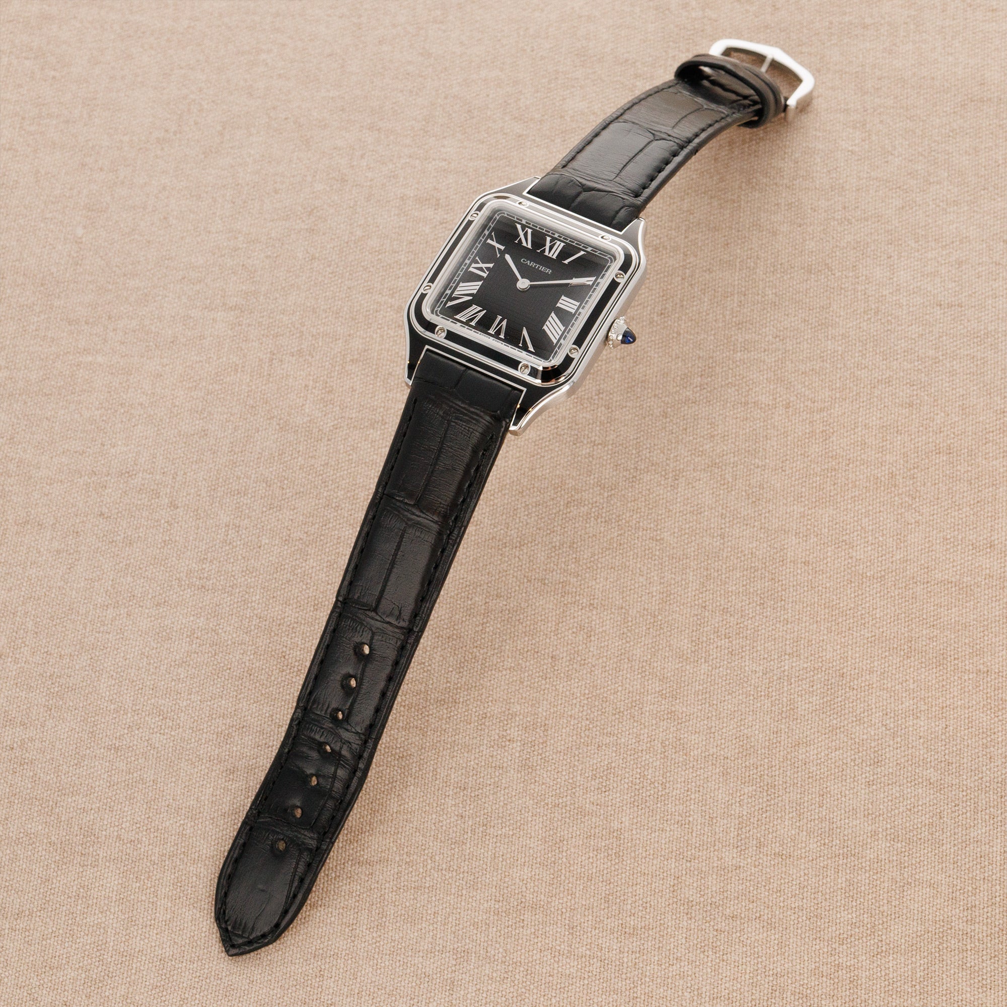 Cartier - Cartier Steel Black Lacquer Santos Dumont Ref. WSSA0046 - The Keystone Watches