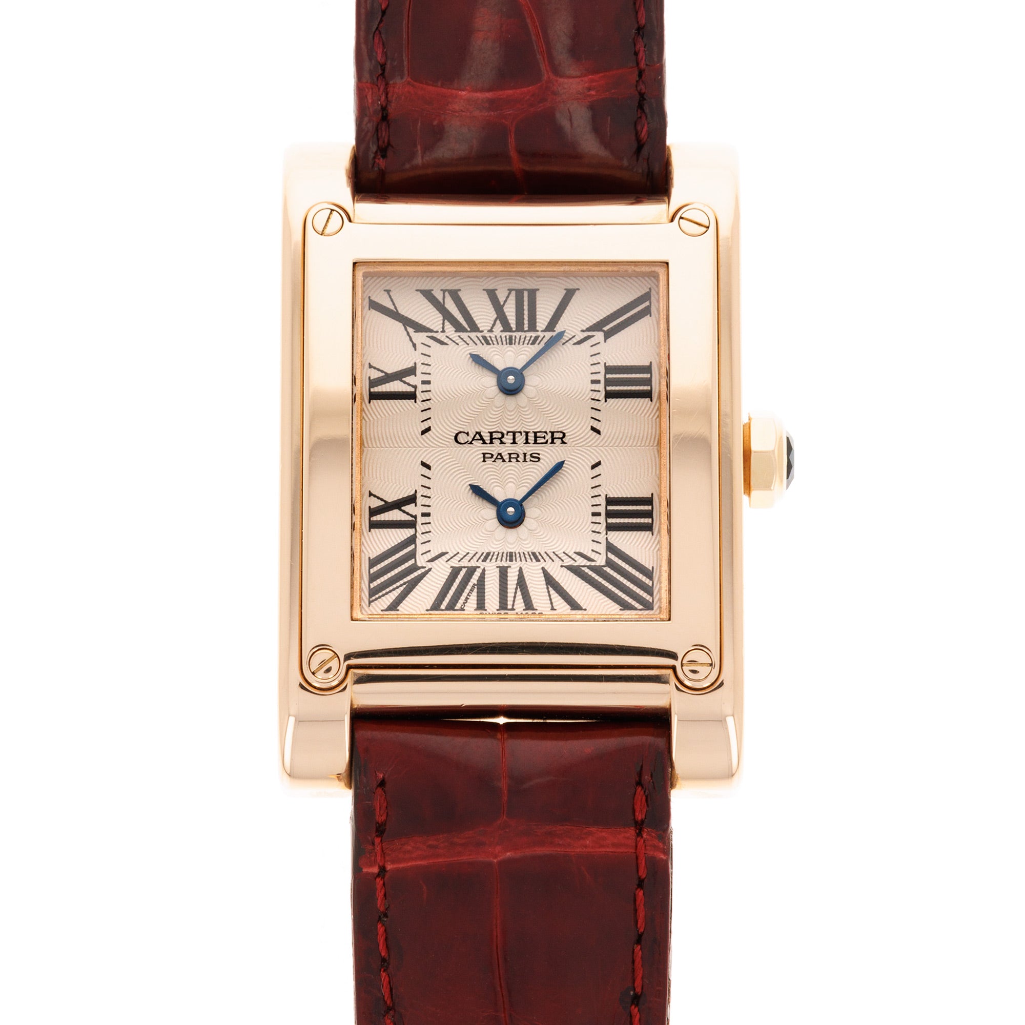 Cartier - Cartier Rose Gold Tank a Vis Dual Time Ref. 2594 - The Keystone Watches