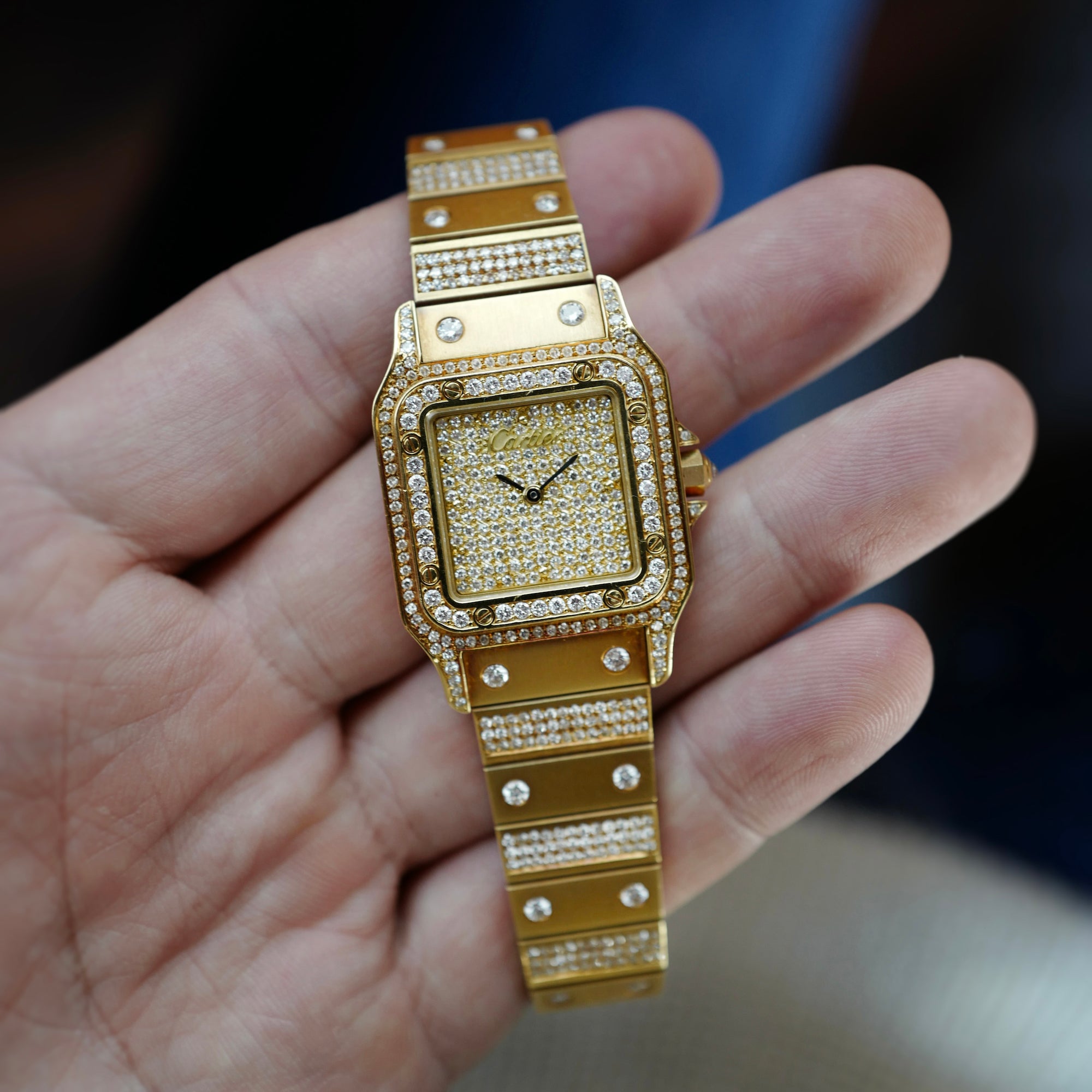 Cartier - Cartier Yellow Gold Santos Carree Diamond - The Keystone Watches