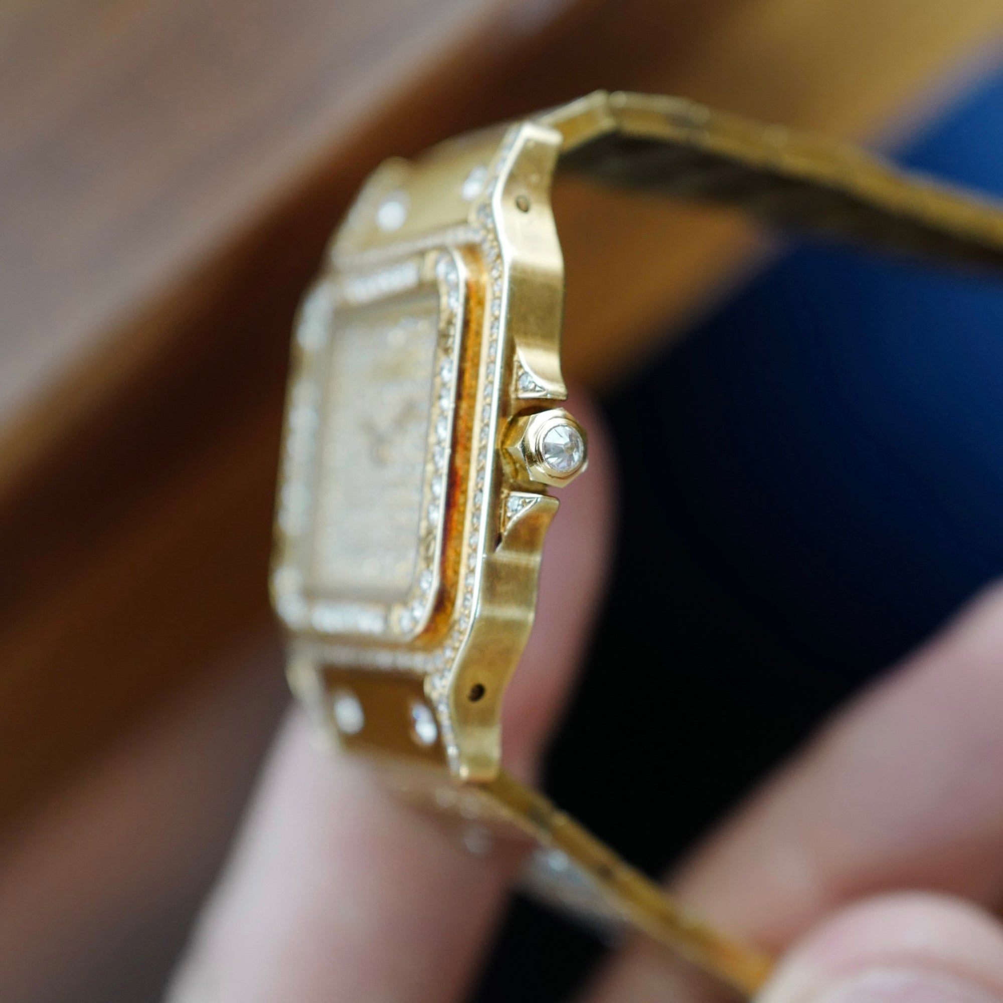 Cartier - Cartier Yellow Gold Santos Carree Diamond - The Keystone Watches