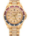 Rolex - Rolex Yellow Gold GMT-Master Diamond Ruby Sapphire Watch Ref. 16758 - The Keystone Watches