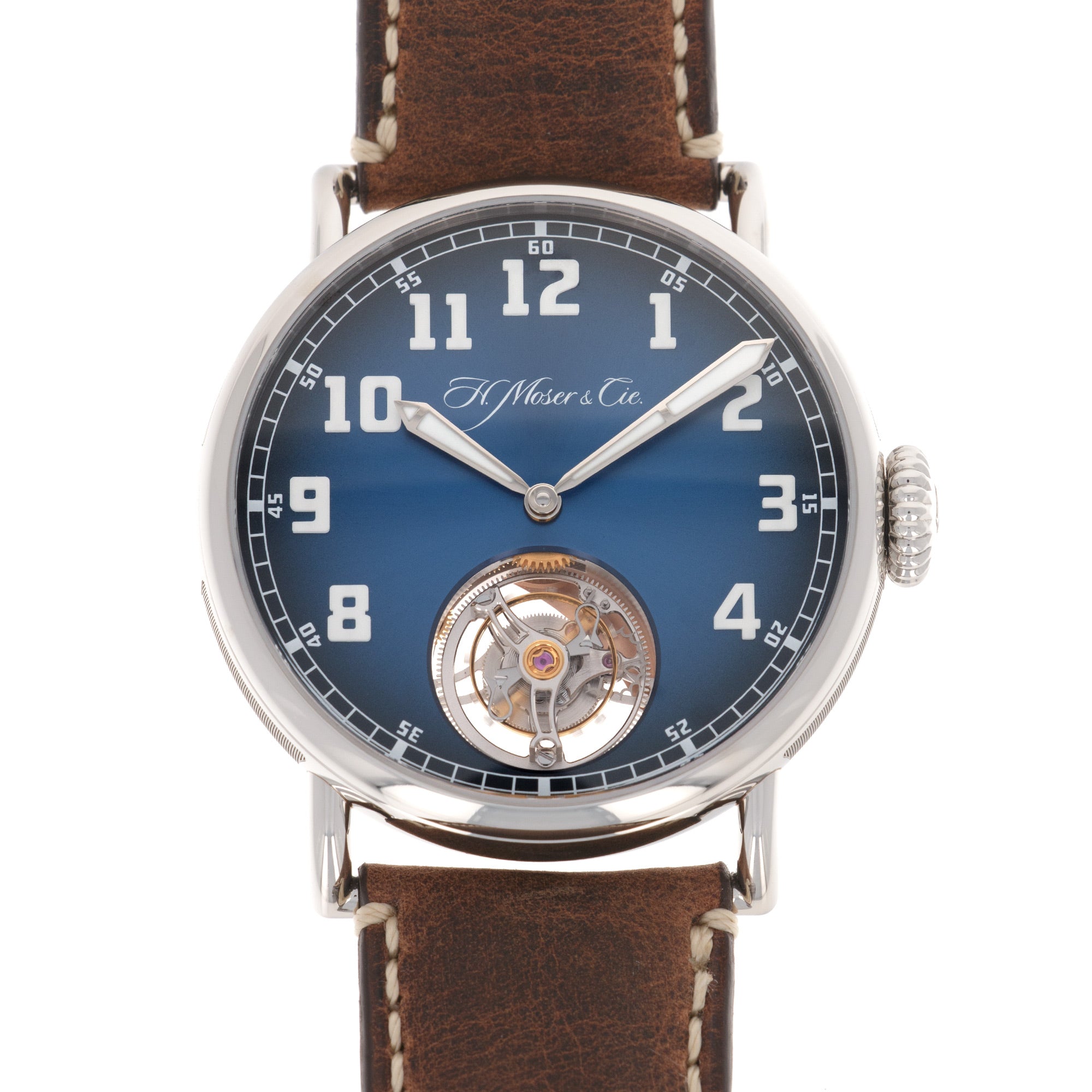 H. Moser & Cie - H. Moser & Cie Heritage Tourbillon Funky Blue Watch - The Keystone Watches