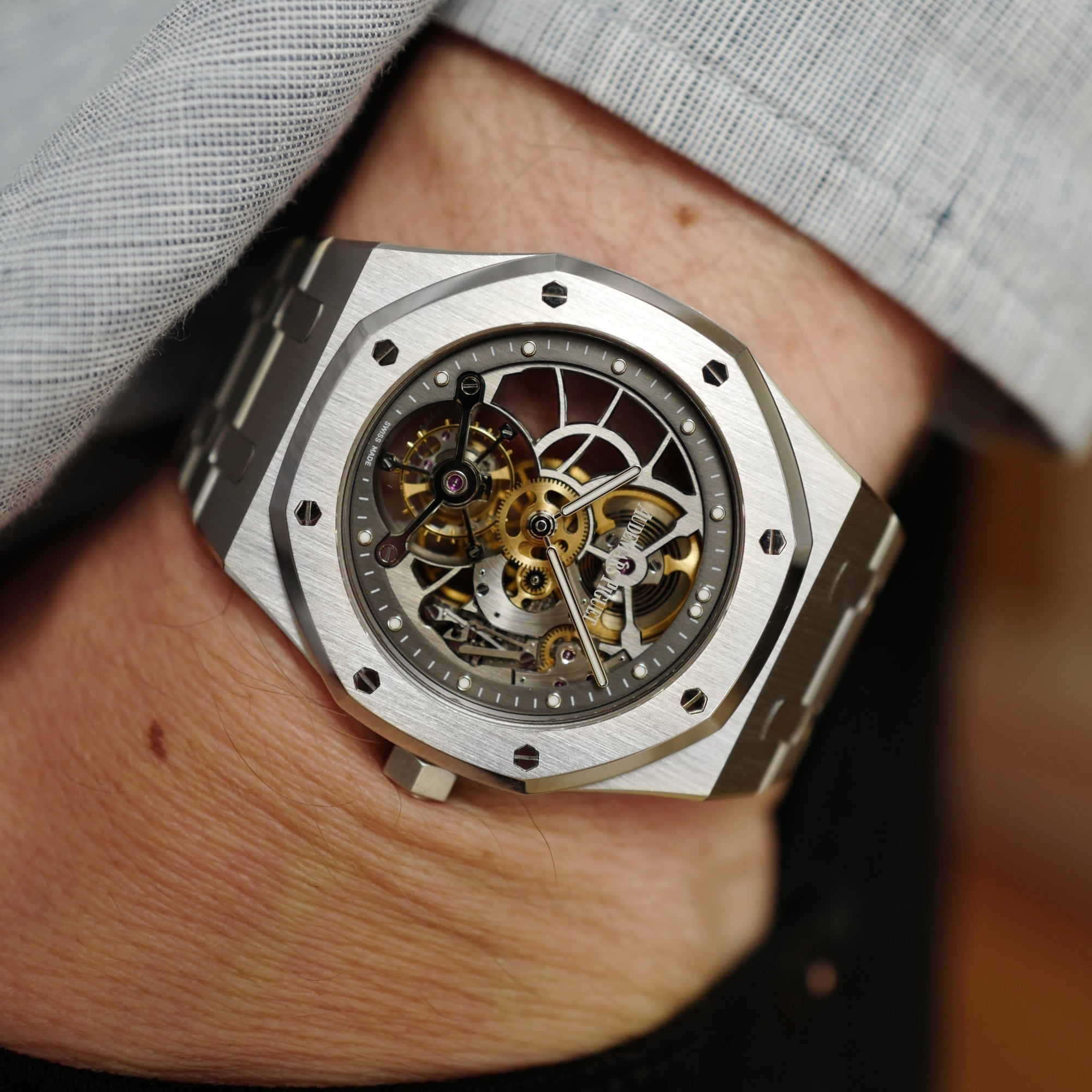 Audemars Piguet - Audemars Piguet Royal Oak Platinum Skeletonized Tourbillon Watch Ref. 26511 - The Keystone Watches