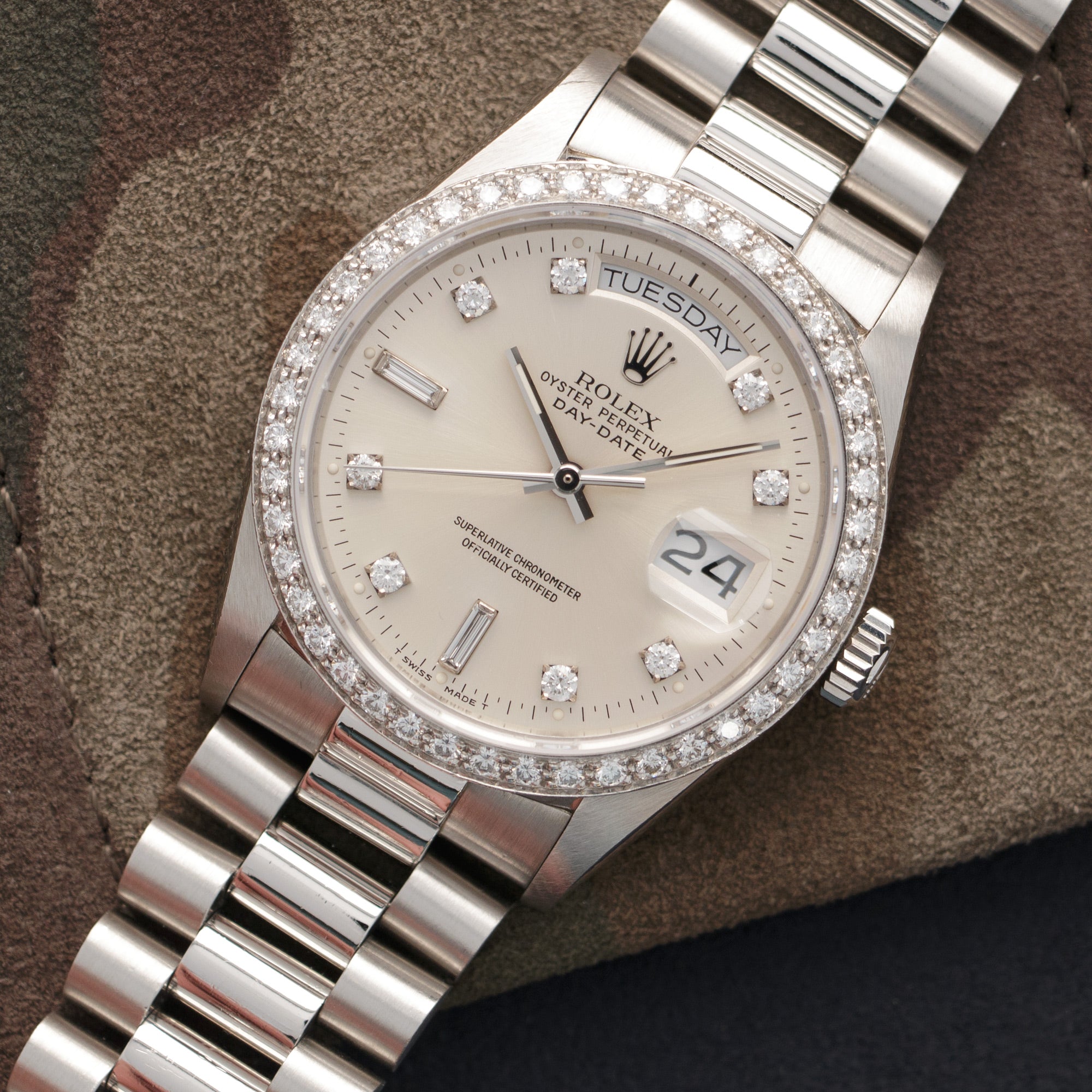 Rolex - Rolex Platinum Day-Date Diamond Watch Ref. 18046 - The Keystone Watches