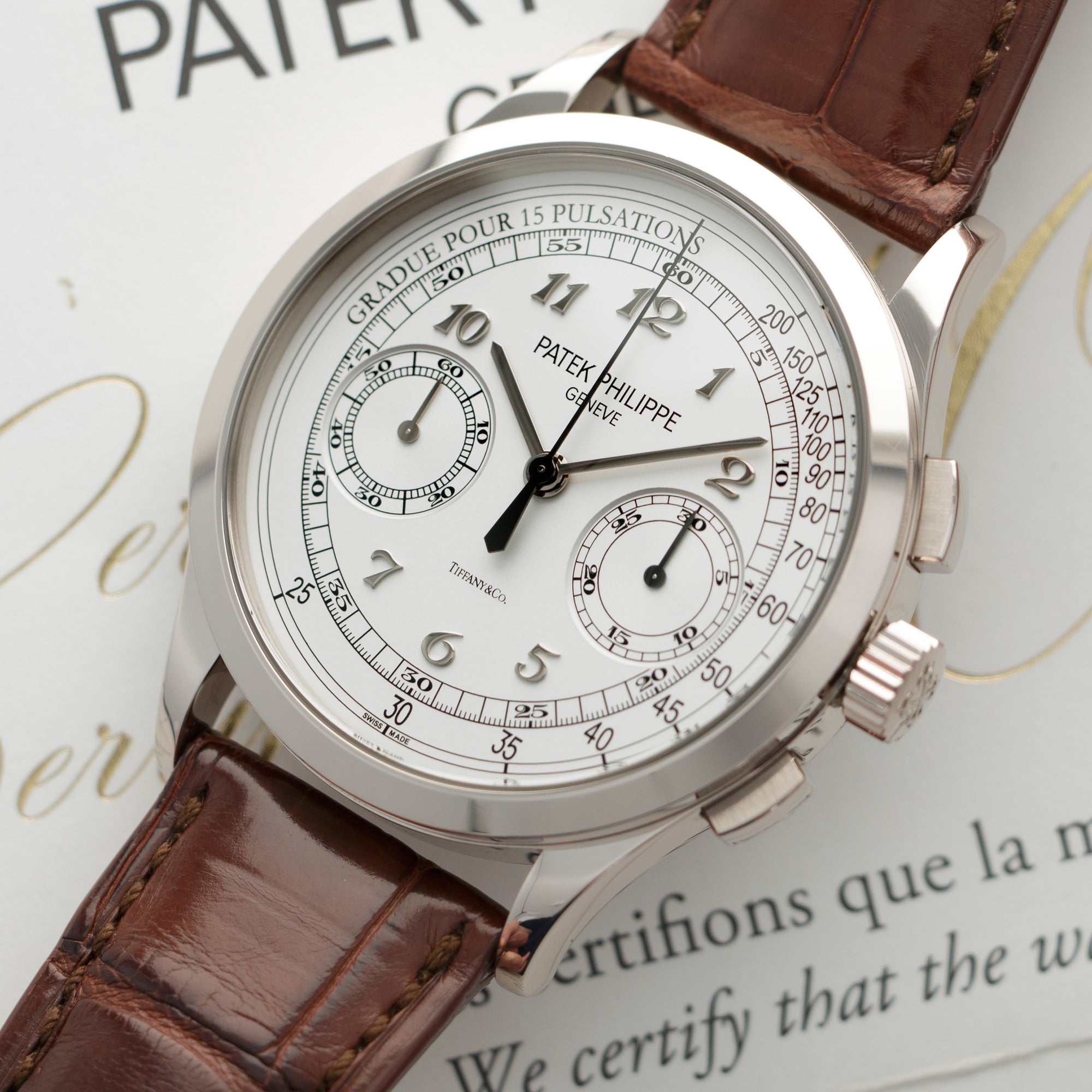 Patek Philippe - Patek Philippe White Gold Chronograph Ref. 5170, Retailed by Tiffany & Co. - The Keystone Watches