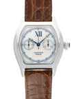 Cartier - Cartier White Gold Tortue Monopoussoir Chronograph Watch Ref. 2396 - The Keystone Watches