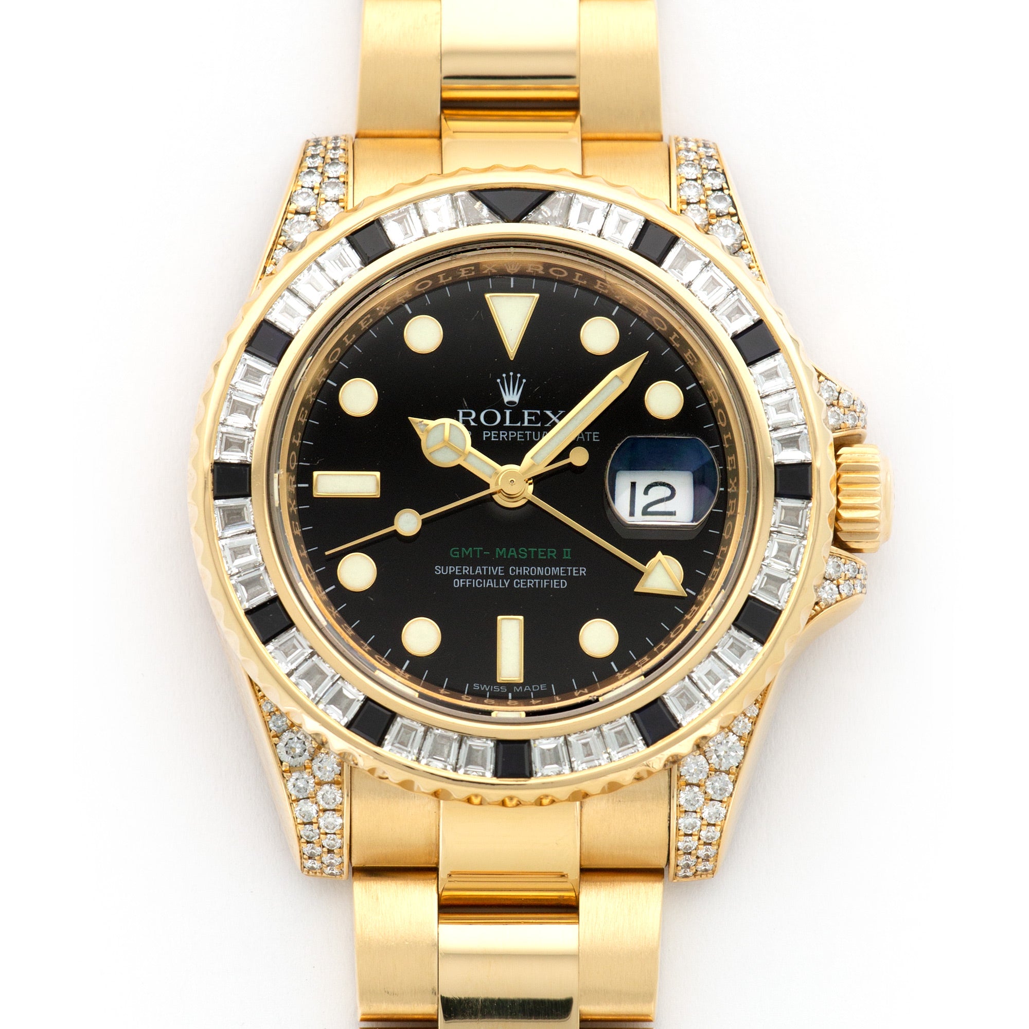 Rolex - Rolex Yellow Gold GMT-Master II Sapphire Diamond Watch Ref. 116758 - The Keystone Watches