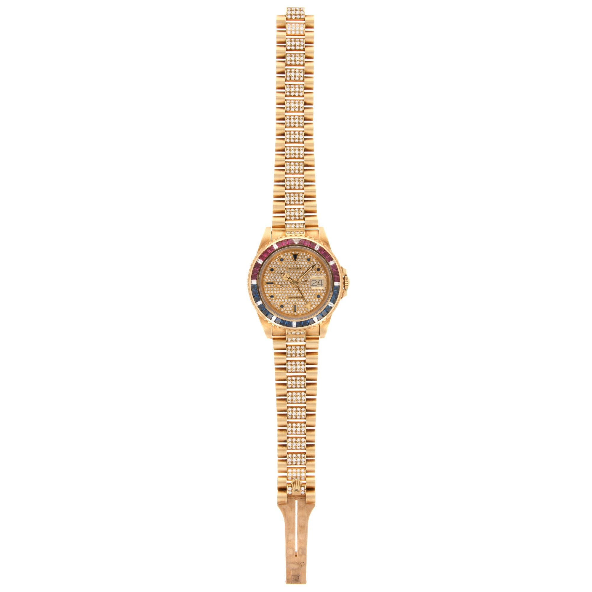 Rolex - Rolex Yellow Gold GMT-Master Diamond Ruby Sapphire Watch Ref. 16758 - The Keystone Watches