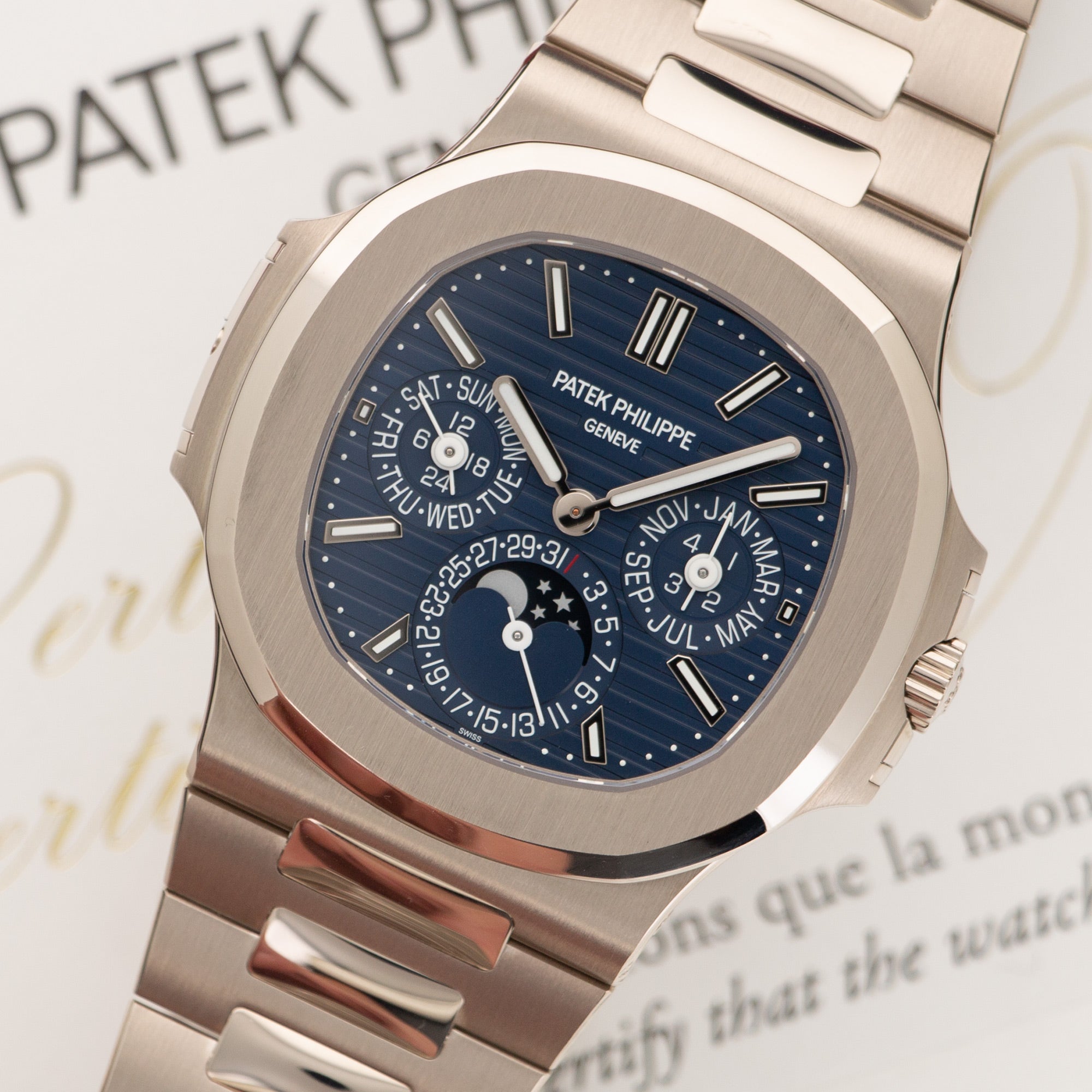 Patek Philippe - Patek Philippe White Gold Nautilus Perpetual Calendar Watch Ref. 5740 - The Keystone Watches