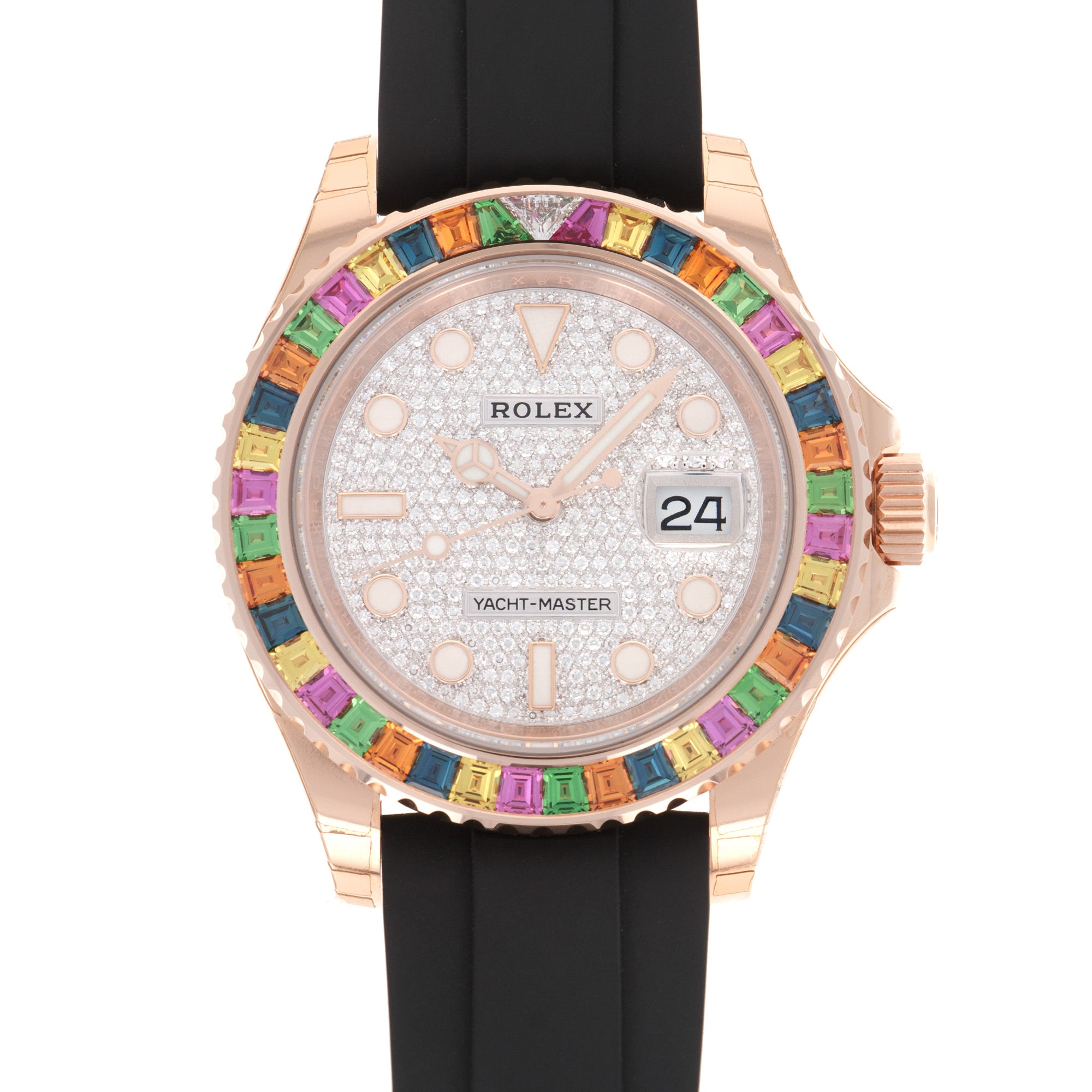 Rolex - Rolex Rose Gold Yacht-Master Rainbow Diamond Watch Ref. 116695 - The Keystone Watches