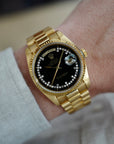 Rolex - Rolex Yellow Gold Day-Date Ref. 18038 with Black, Diamond String Dial - The Keystone Watches