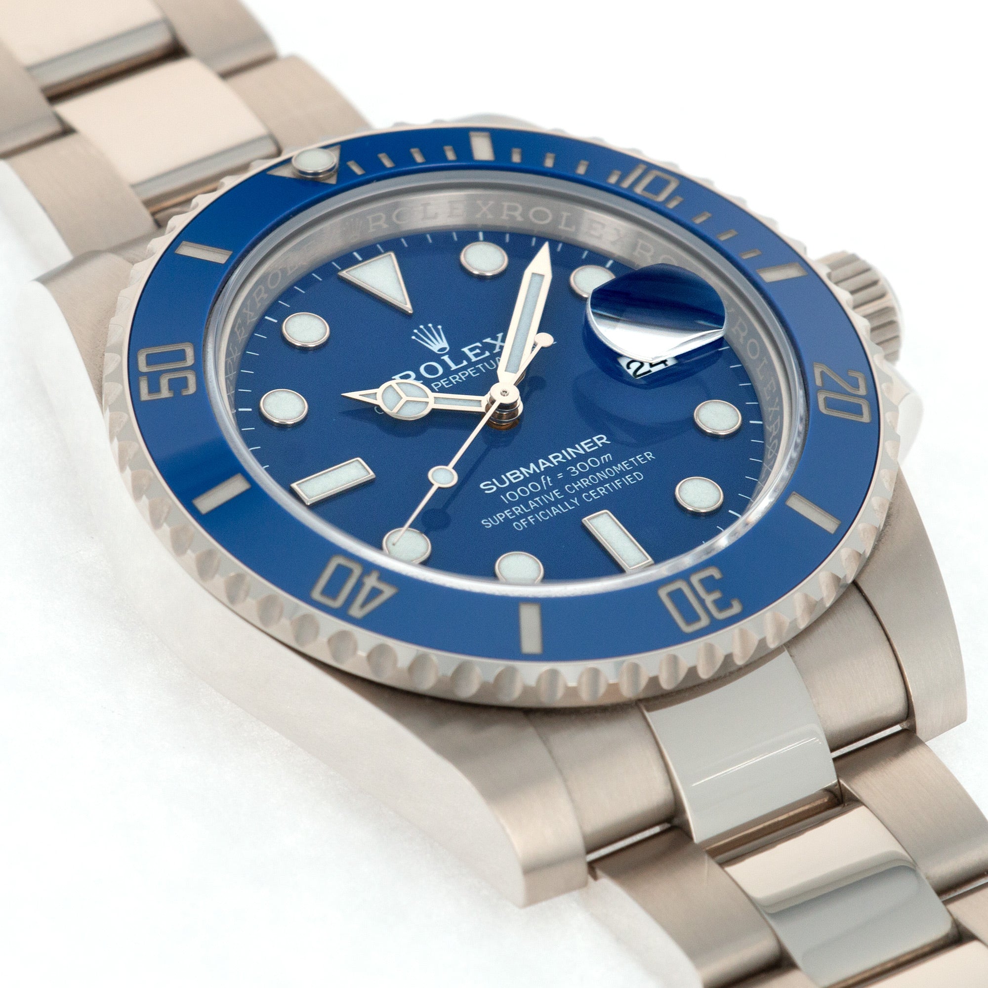 Rolex - Rolex White Gold Smurf Submariner Watch Ref. 116619 - The Keystone Watches