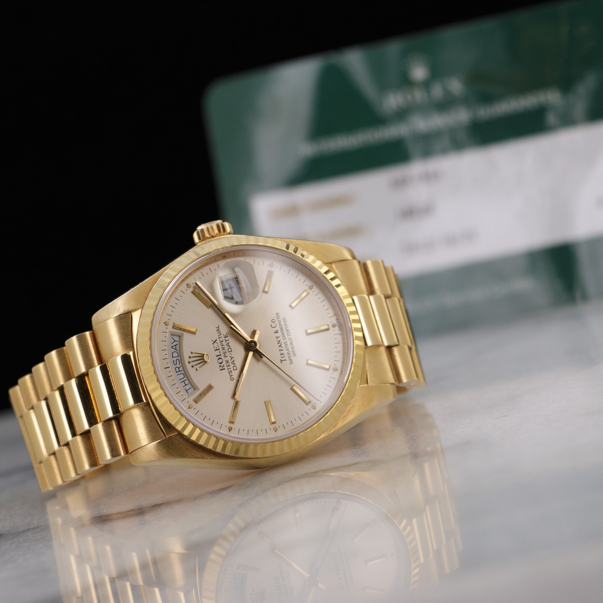 Rolex - Rolex Yellow Gold Day-Date Watch Ref. 18038, Retailed by Tiffany & Co. - The Keystone Watches