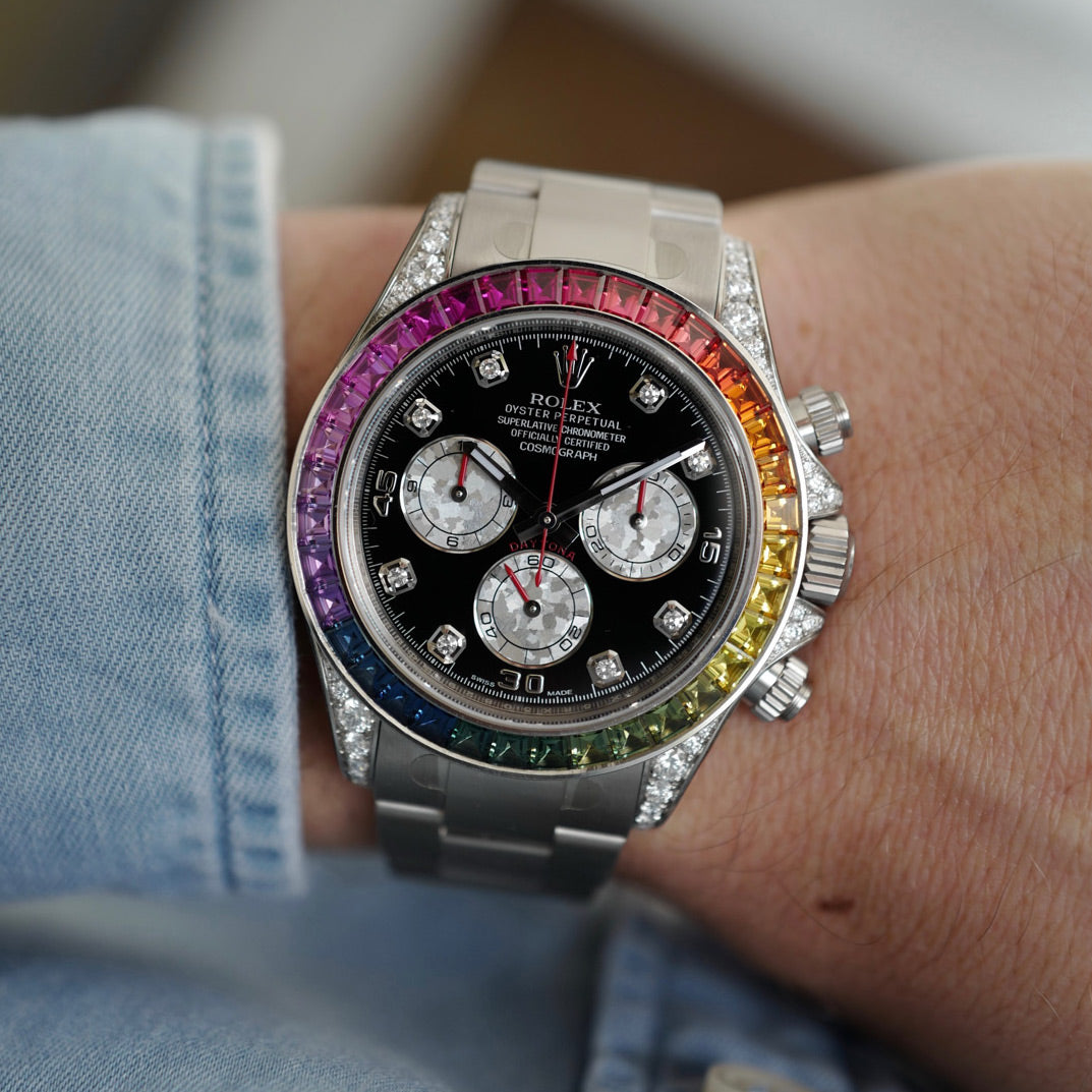 Rolex - Rolex White Gold Cosmograph Daytona Rainbow Watch Ref. 116599 - The Keystone Watches