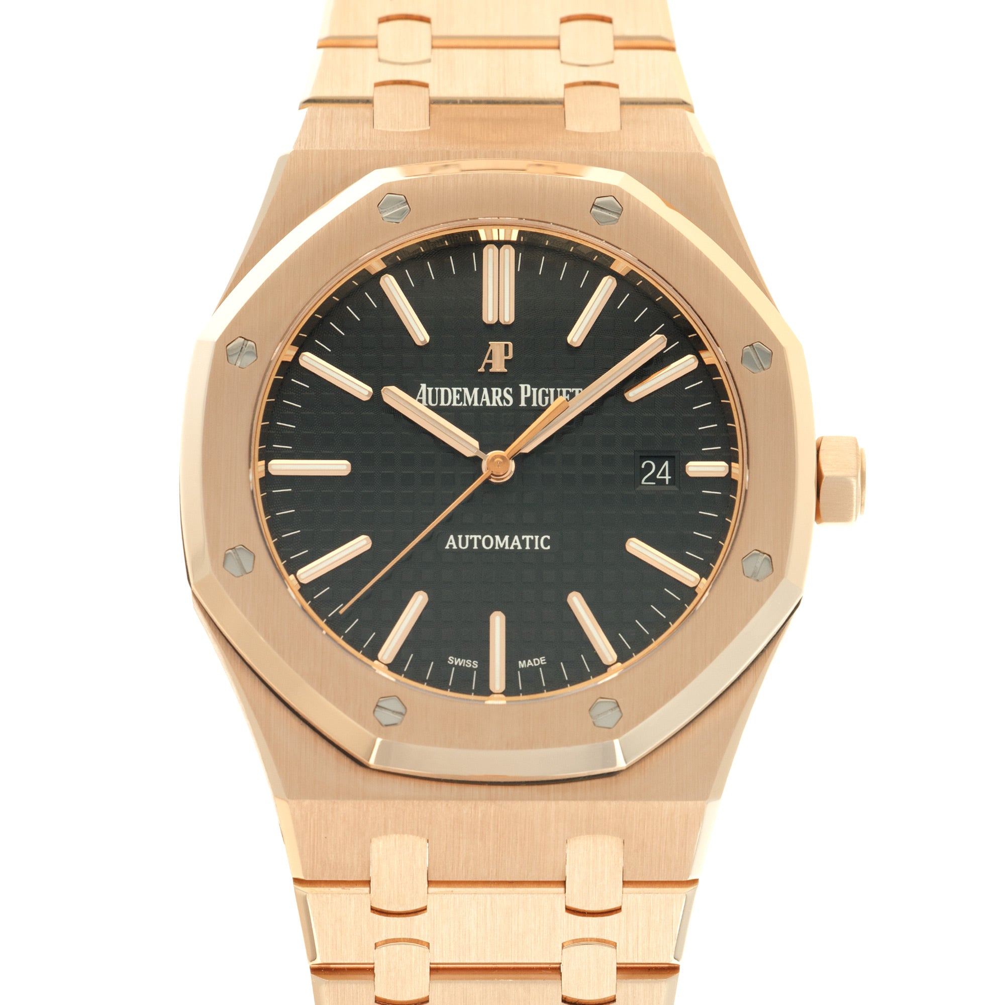 Audemars Piguet - Audemars Piguet Rose Gold Royal Oak Watch Ref. 15400 with Original and Papers - The Keystone Watches