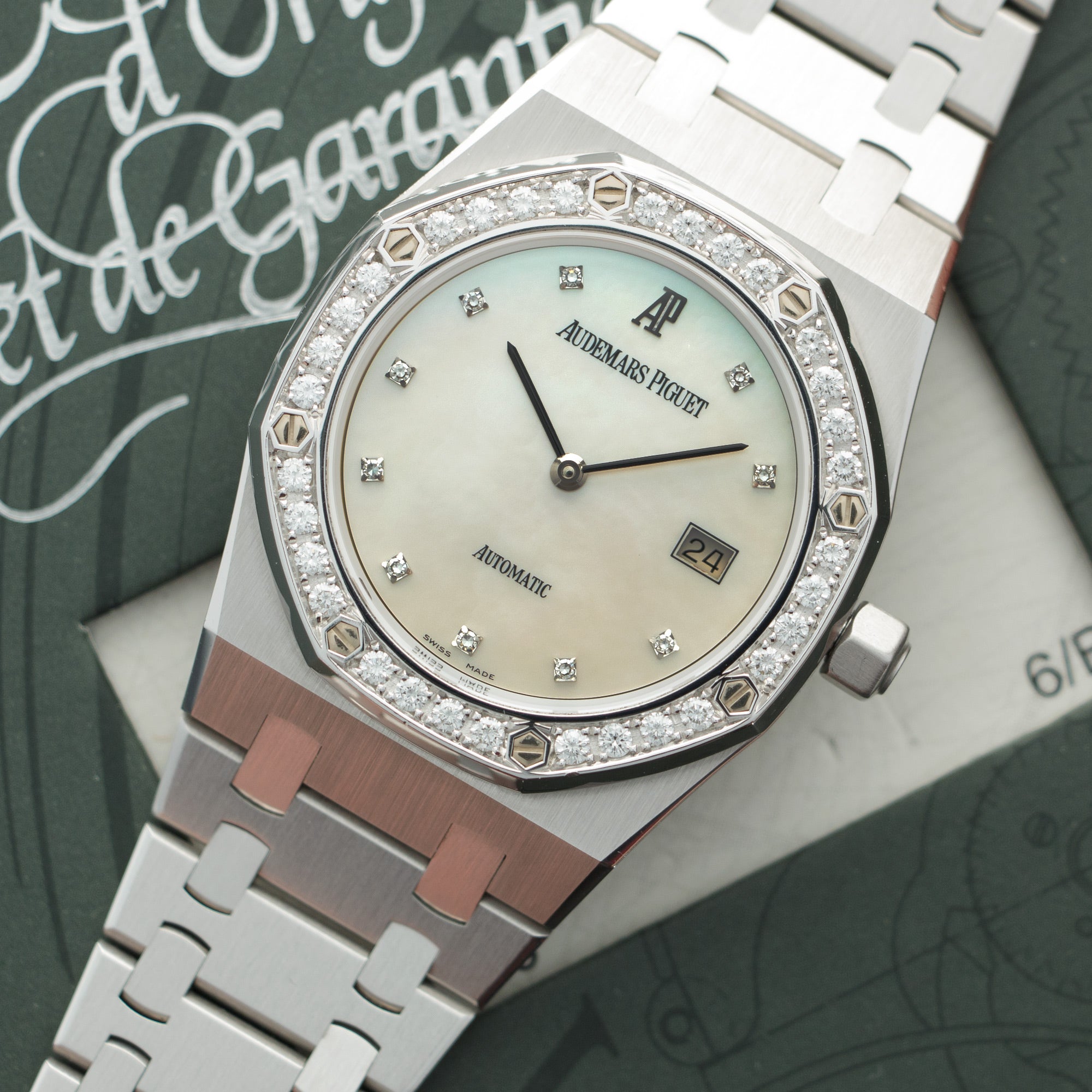 Audemars Piguet - Audemars Piguet White Gold Royal Oak Ref. 15054 with Mother Of Pearl Dial - The Keystone Watches