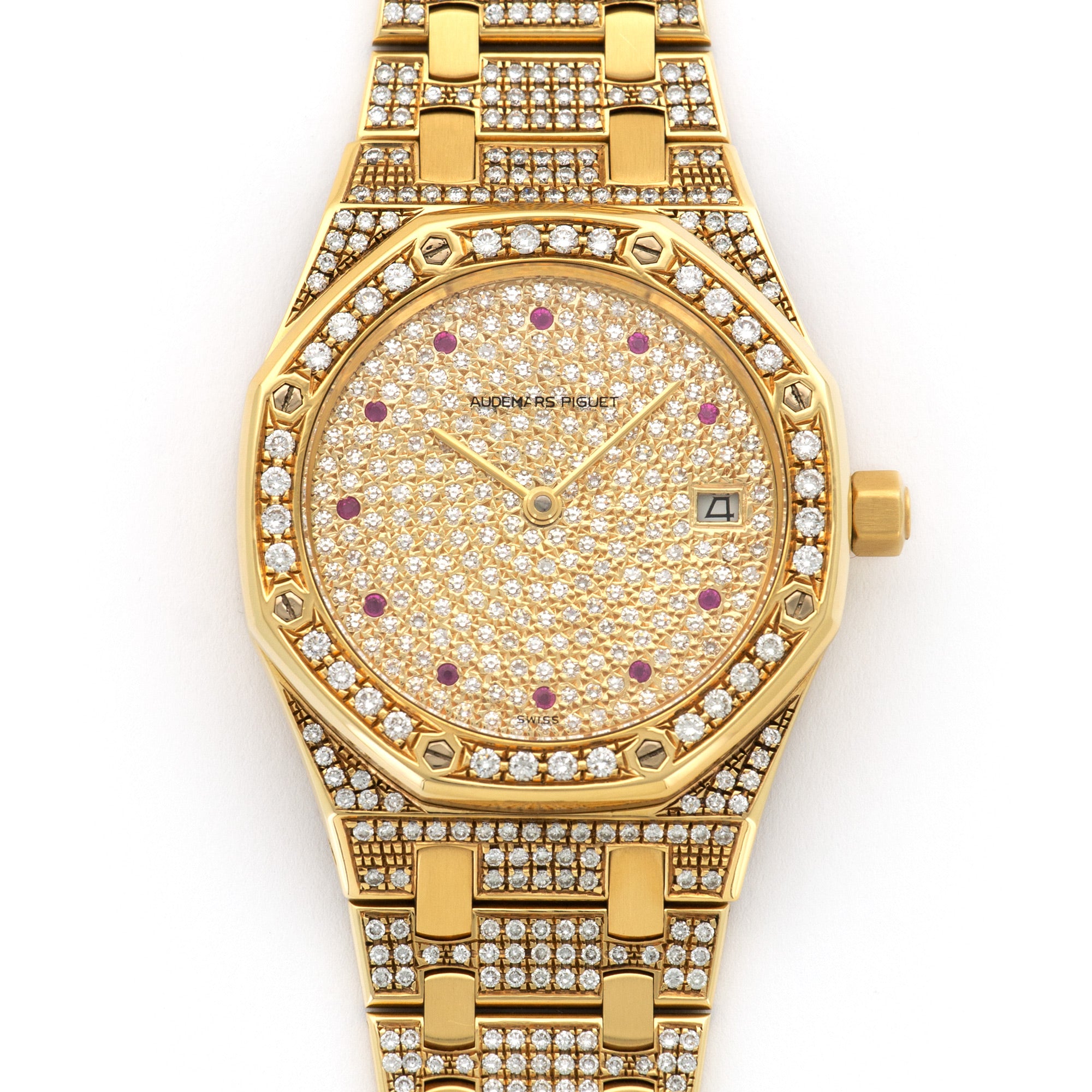 Audemars Piguet - Audemars Piguet Yellow Gold Royal Oak Diamond Watch - The Keystone Watches