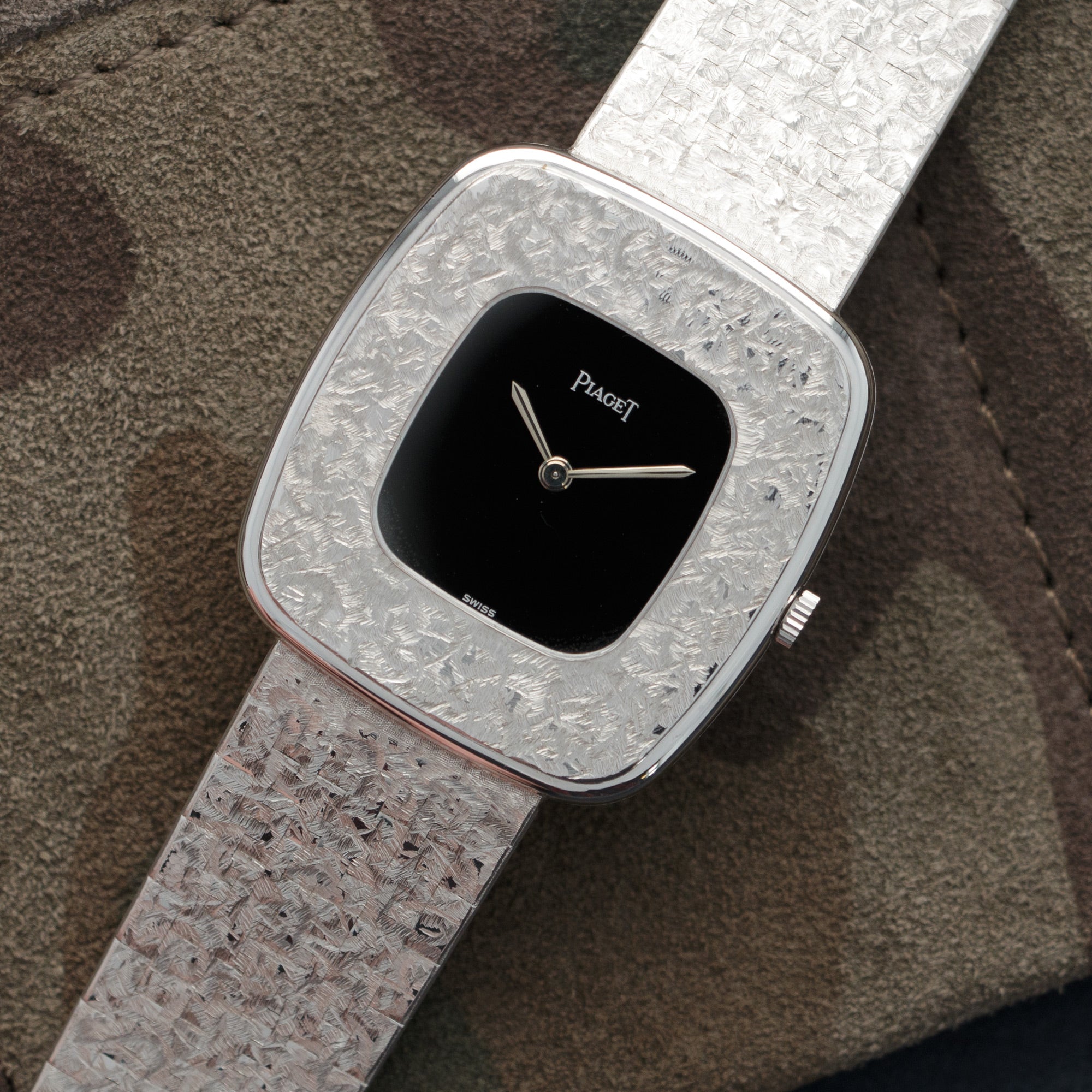 Piaget - Piaget White Gold Onyx Bracelet Watch - The Keystone Watches