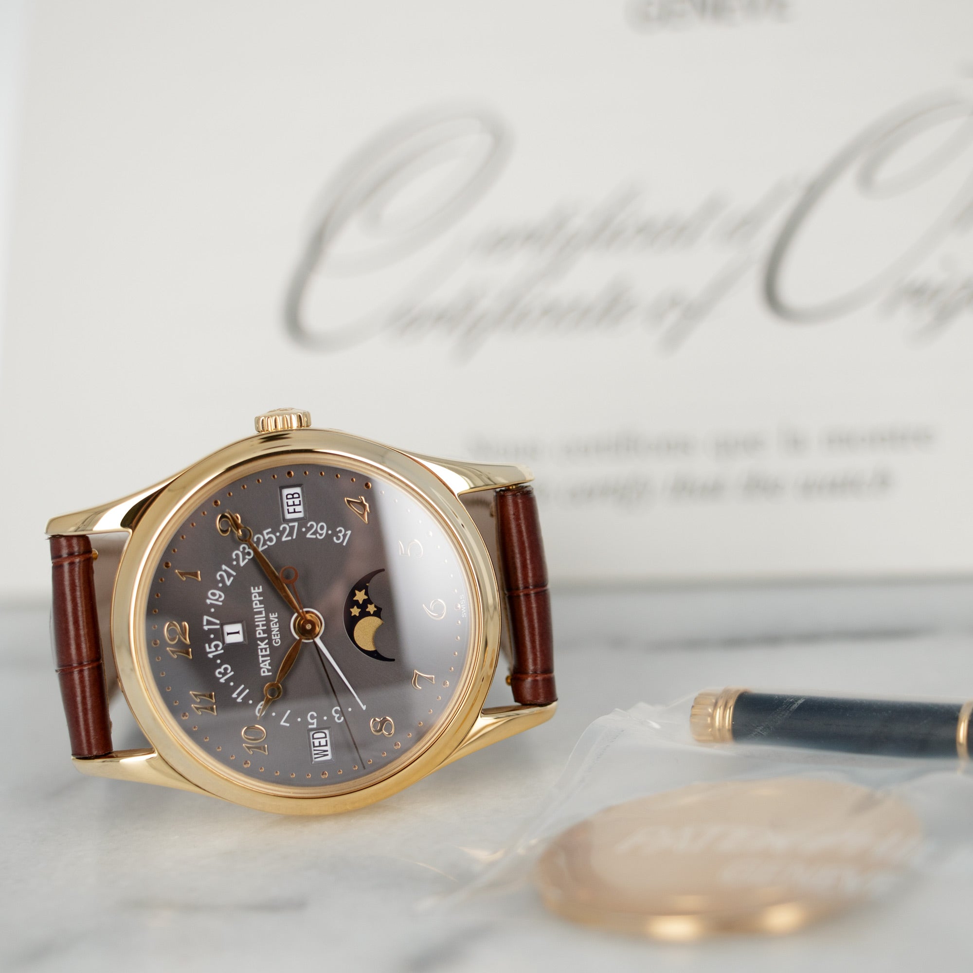 Patek Philippe - Patek Philippe Yellow Gold Perpetual Retrograde Grey Dial Watch Ref. 5050 - The Keystone Watches