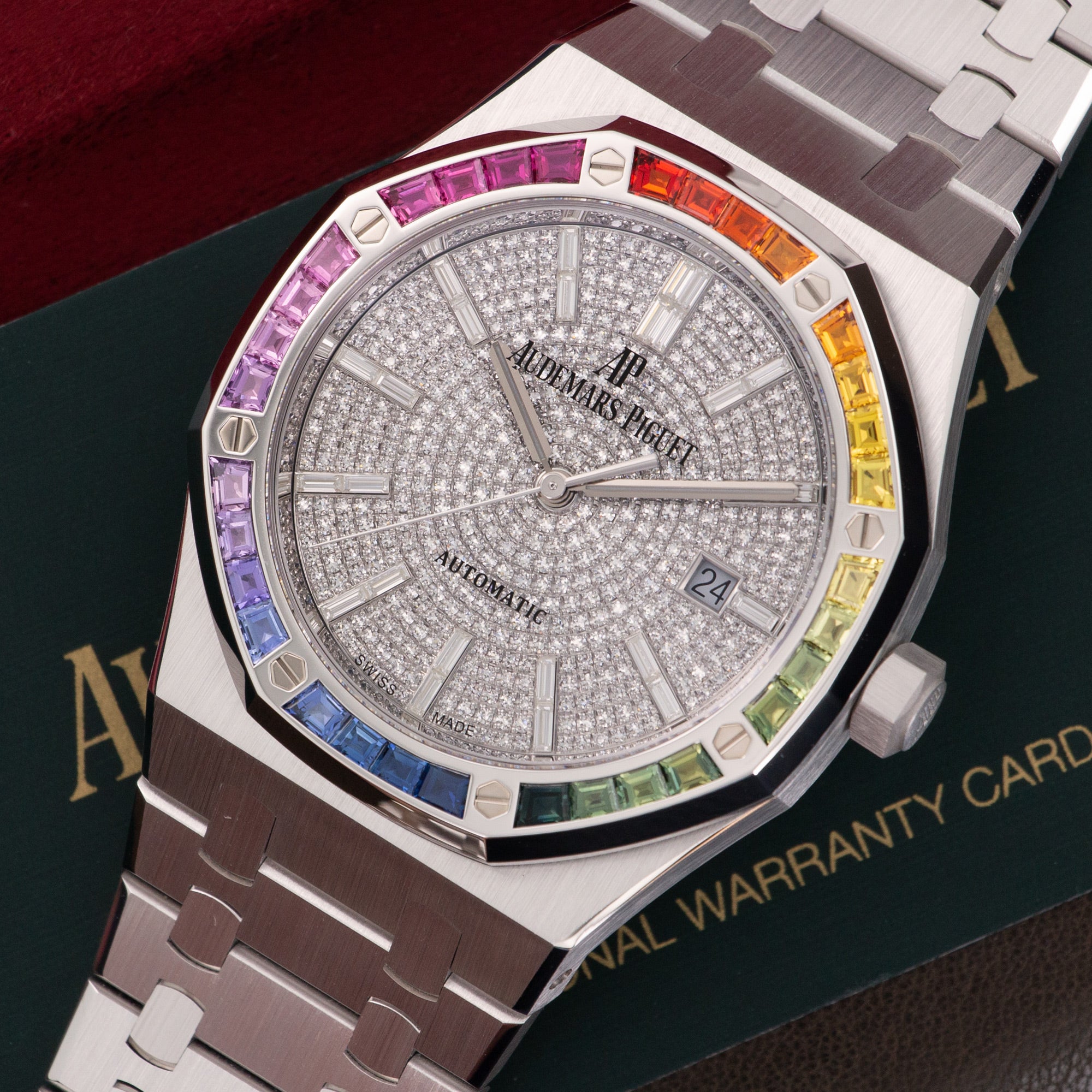 Audemars Piguet - Audemars Piguet White Gold Royal Oak Rainbow Watch - The Keystone Watches