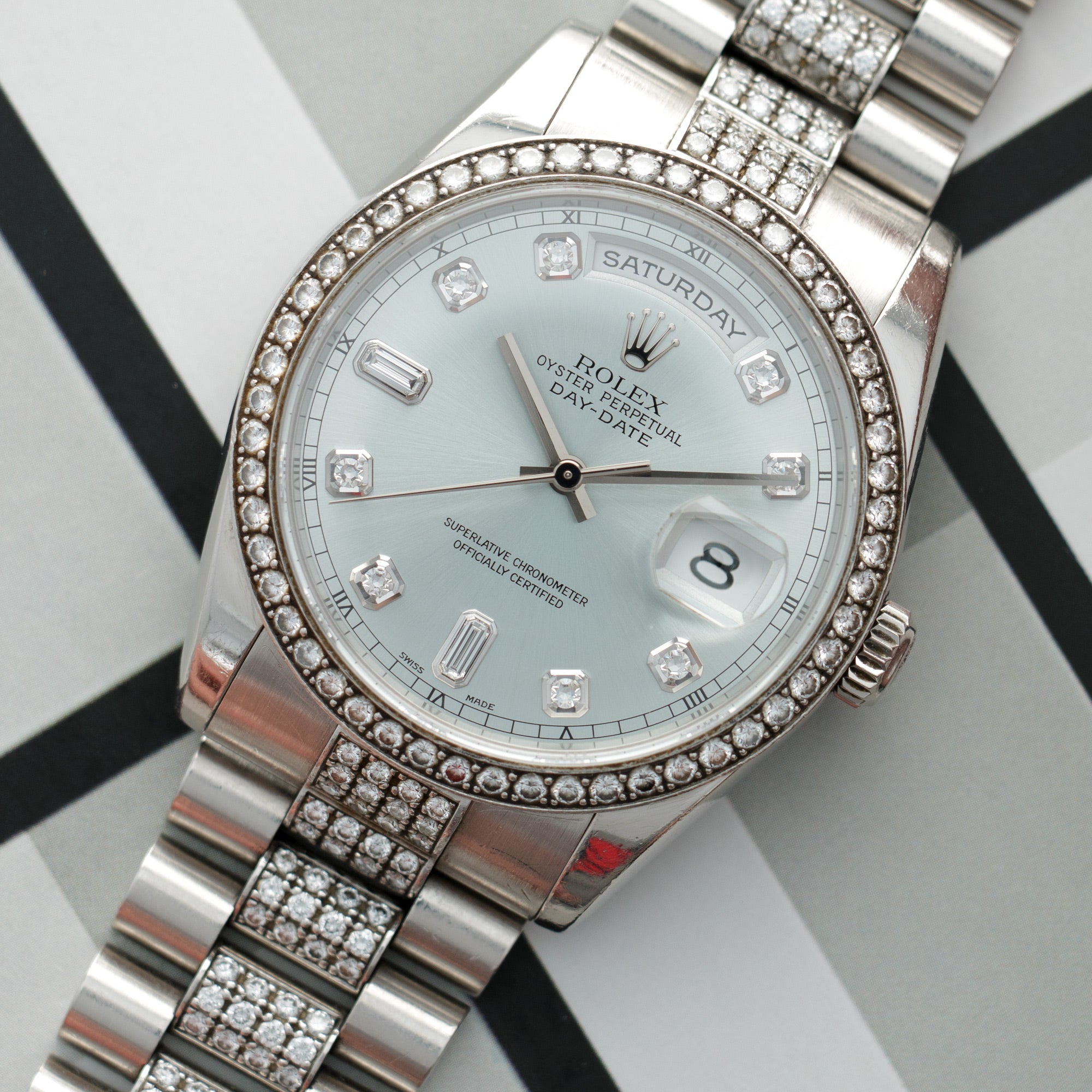 Rolex day discount date platinum diamond