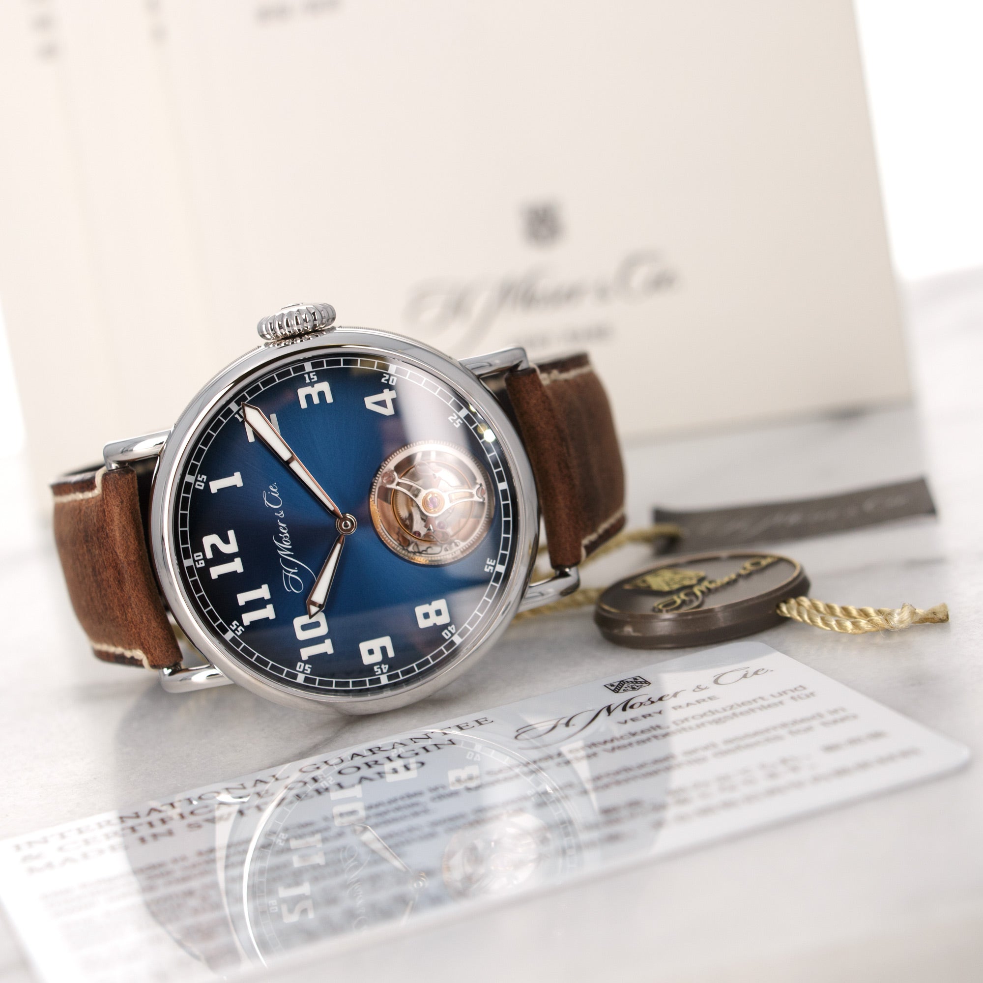 H. Moser & Cie - H. Moser & Cie Heritage Tourbillon Funky Blue Watch - The Keystone Watches