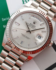 Rolex - Rolex White Gold Day-Date Ref. 228239 with Factory Baguette Diamond Dial - The Keystone Watches