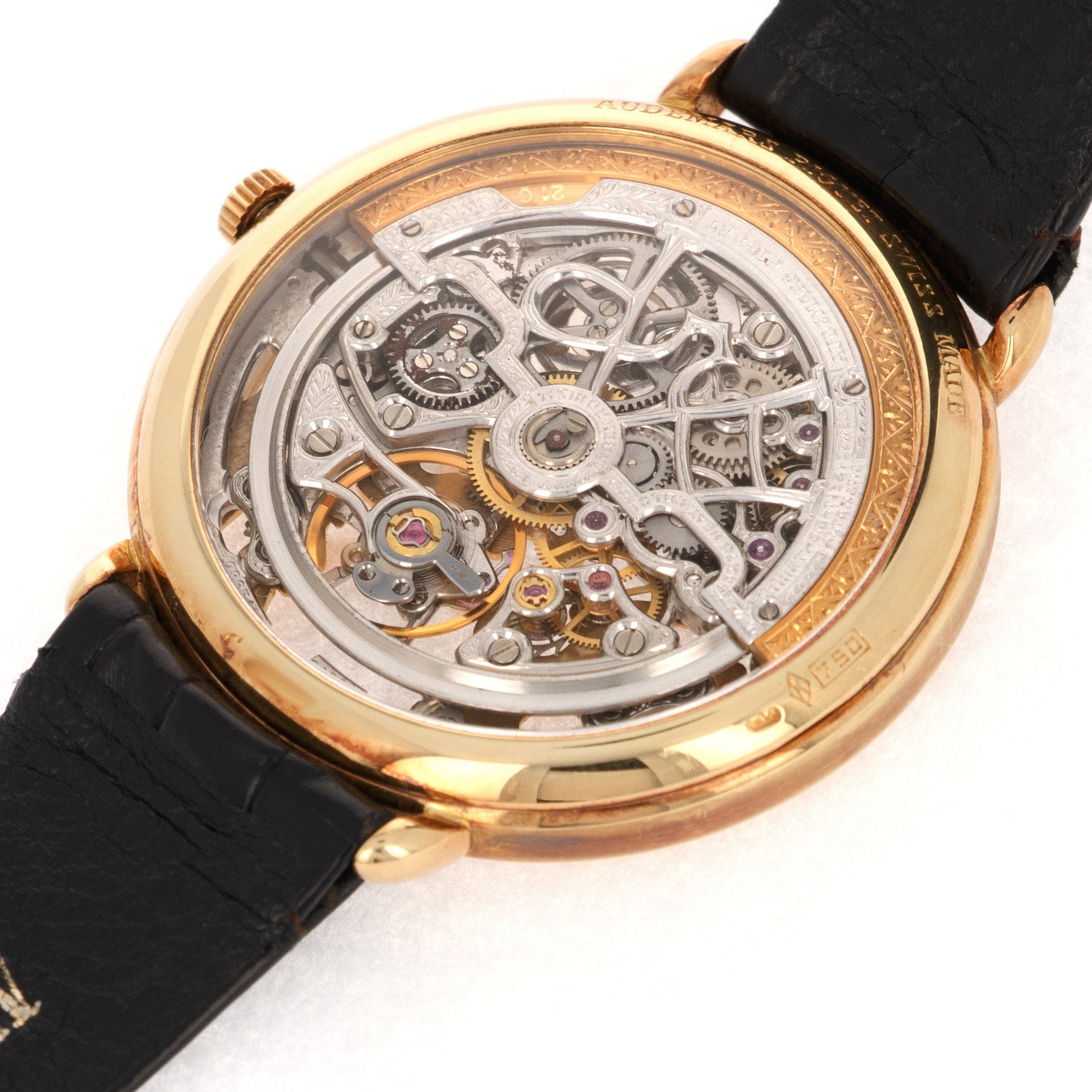Audemars Piguet - Audemars Piguet Yellow Gold Ultra Thin Skeletonized Watch with Ornate Bird Dial - The Keystone Watches
