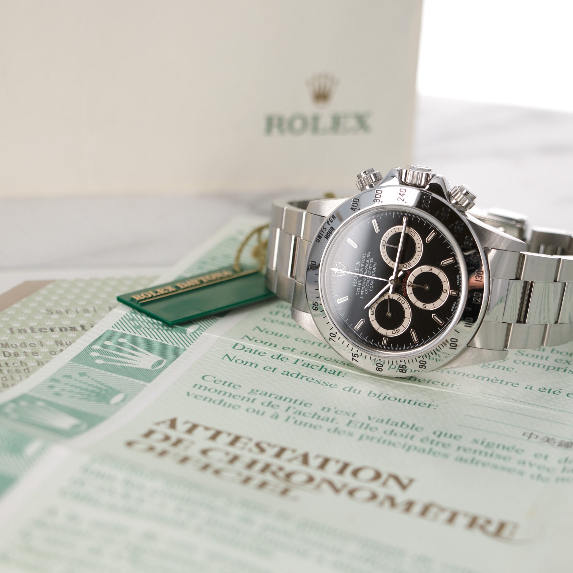 Rolex - Rolex Cosmograph Daytona Zenith Watch Ref. 16520 with Original Warranty Paper - The Keystone Watches