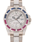 Rolex - Rolex White Gold GMT-Master II Diamond Sapphire Ruby Watch Ref. 11675 - The Keystone Watches