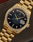 Rolex - Rolex Yellow Gold Day-Date Blue Vignette Diamond Watch Ref. 18048 - The Keystone Watches
