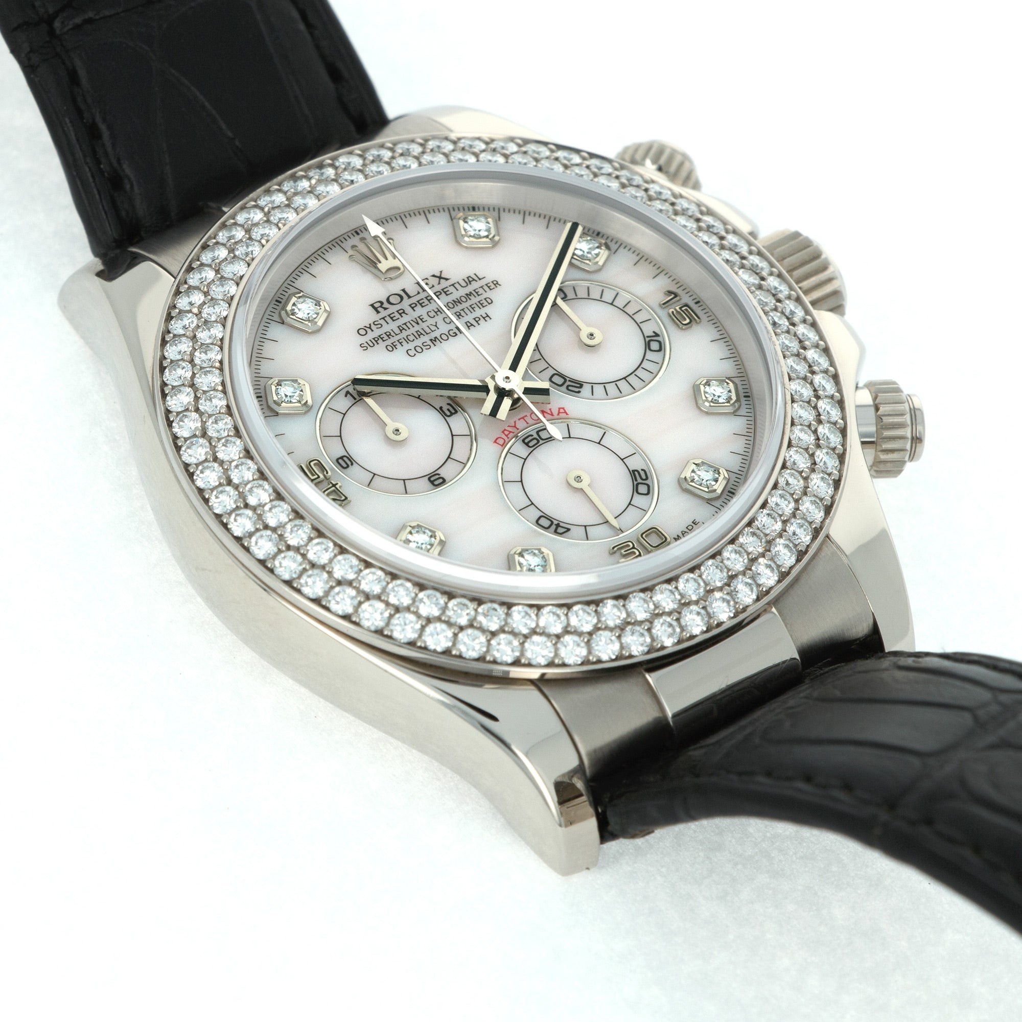 Rolex - Rolex Daytona White Gold with diamond bezel and Mother of pearl diamond dial Ref. 116589 - The Keystone Watches