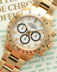 Rolex - Rolex Yellow Gold Cosmograph Daytona Porcelain Zenith Diamond Watch Ref. 16528 - The Keystone Watches