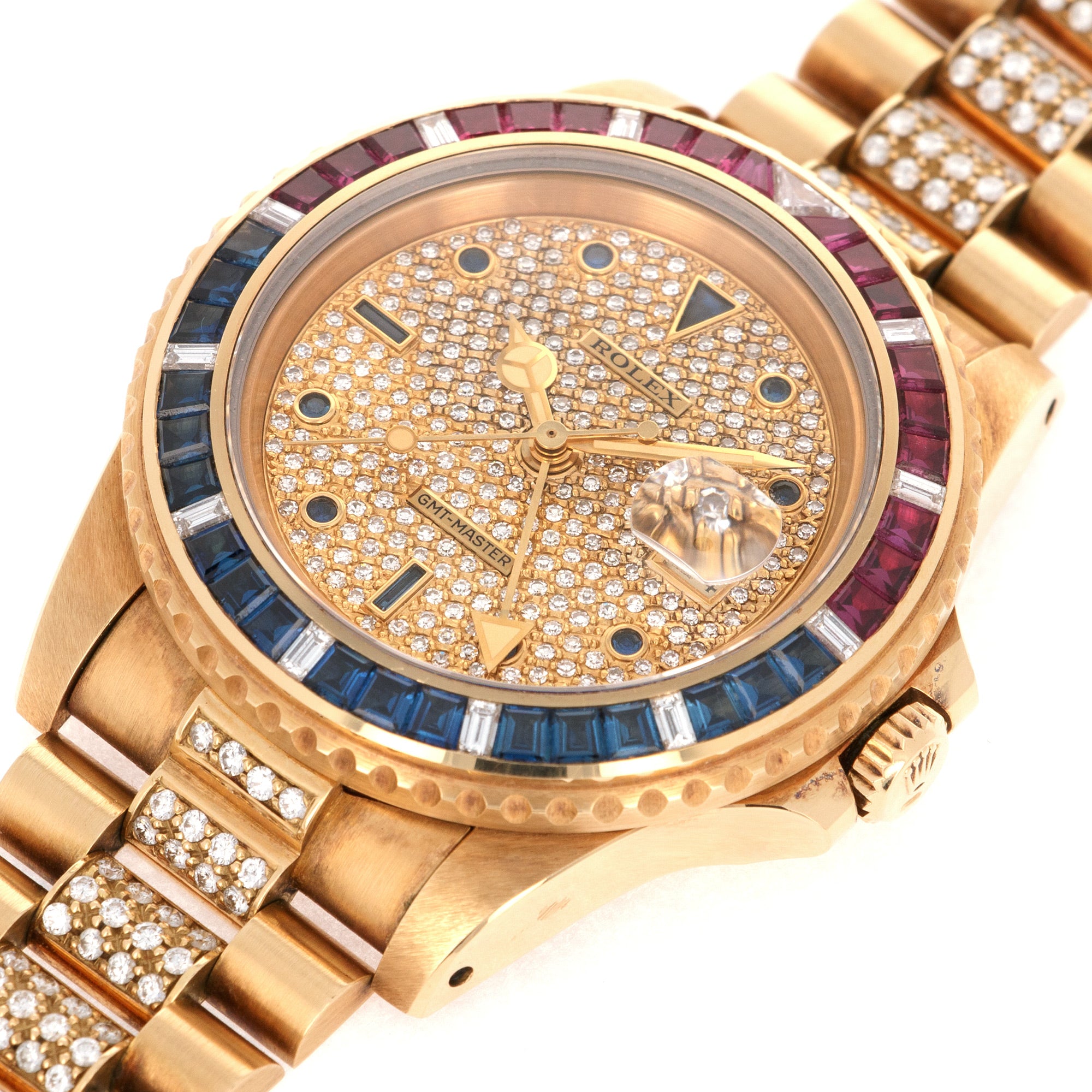 Rolex - Rolex Yellow Gold GMT-Master Diamond Ruby Sapphire Watch Ref. 16758 - The Keystone Watches